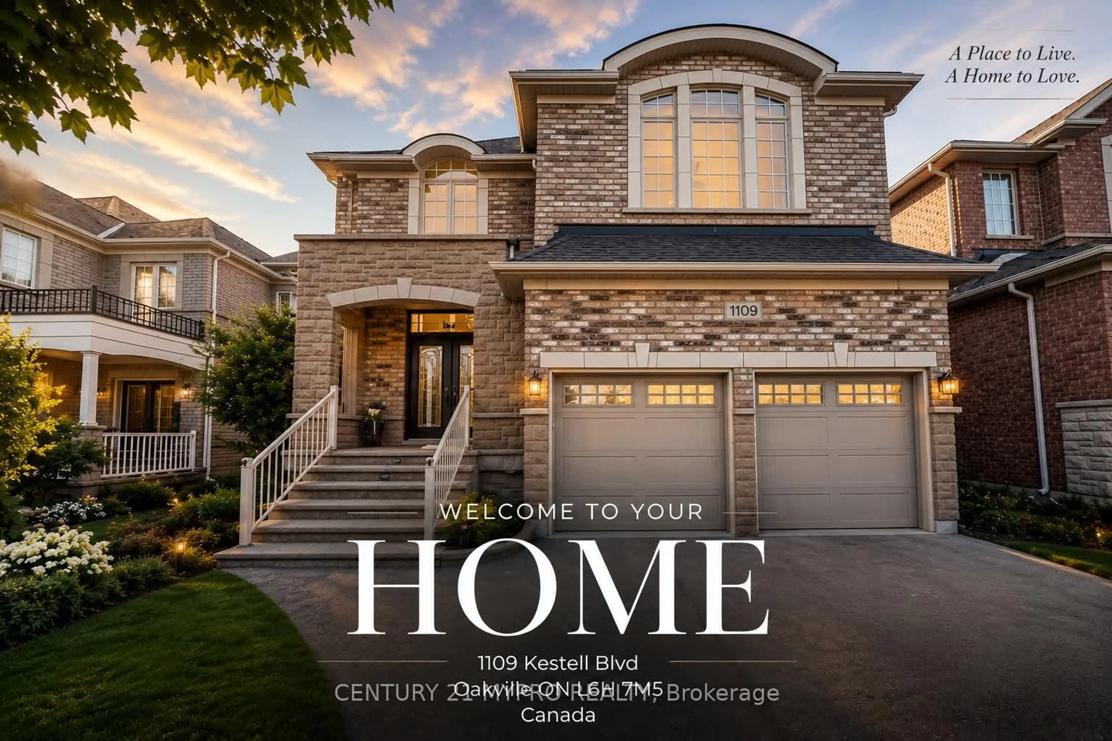 Home with vinyl exterior material, street for 1109 Kestell Blvd, Oakville Ontario L6H 7M5