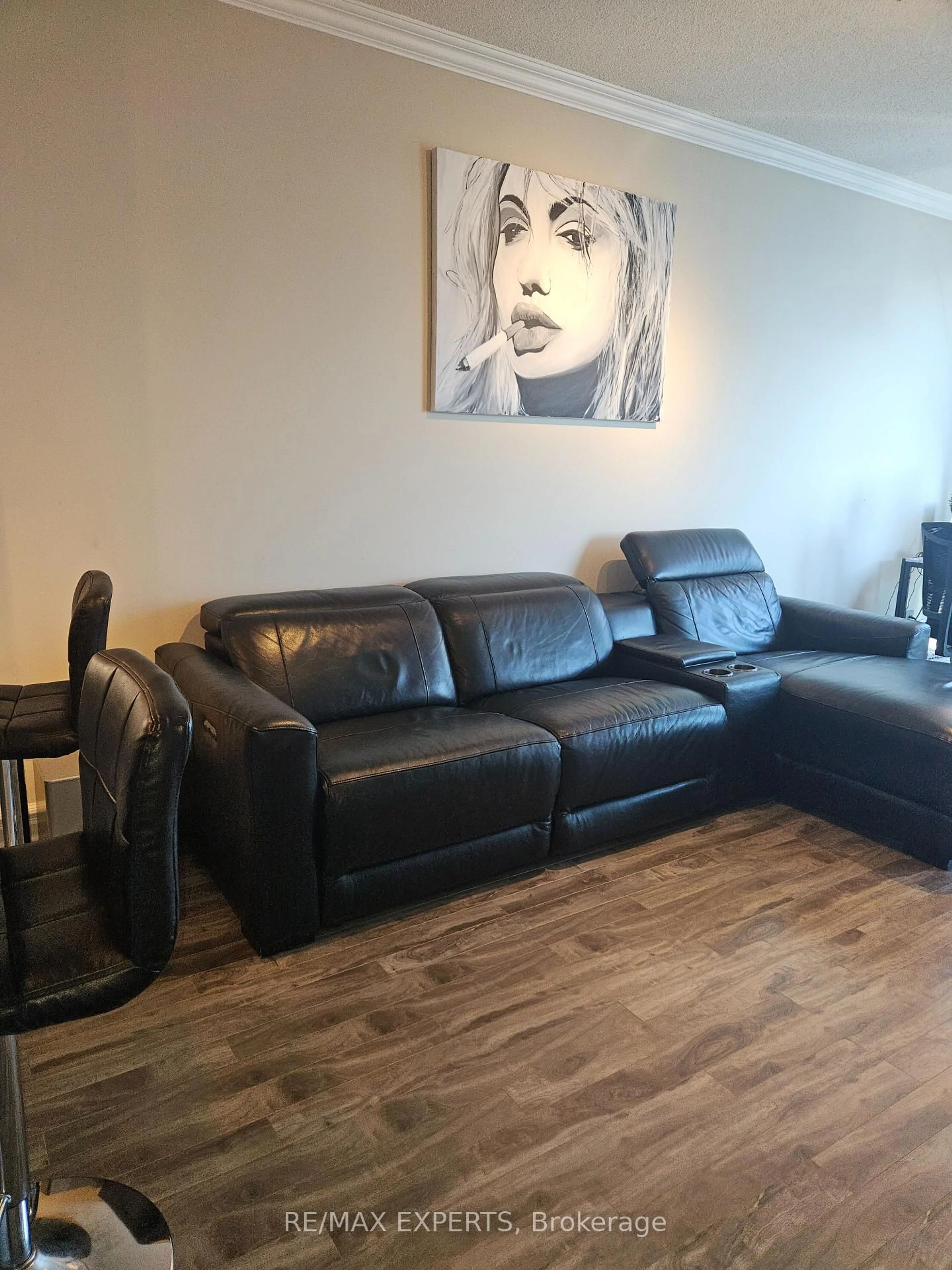 Living room with furniture, wood/laminate floor for 2083 Lakeshore Blvd #1509, Toronto Ontario M8V 4G2