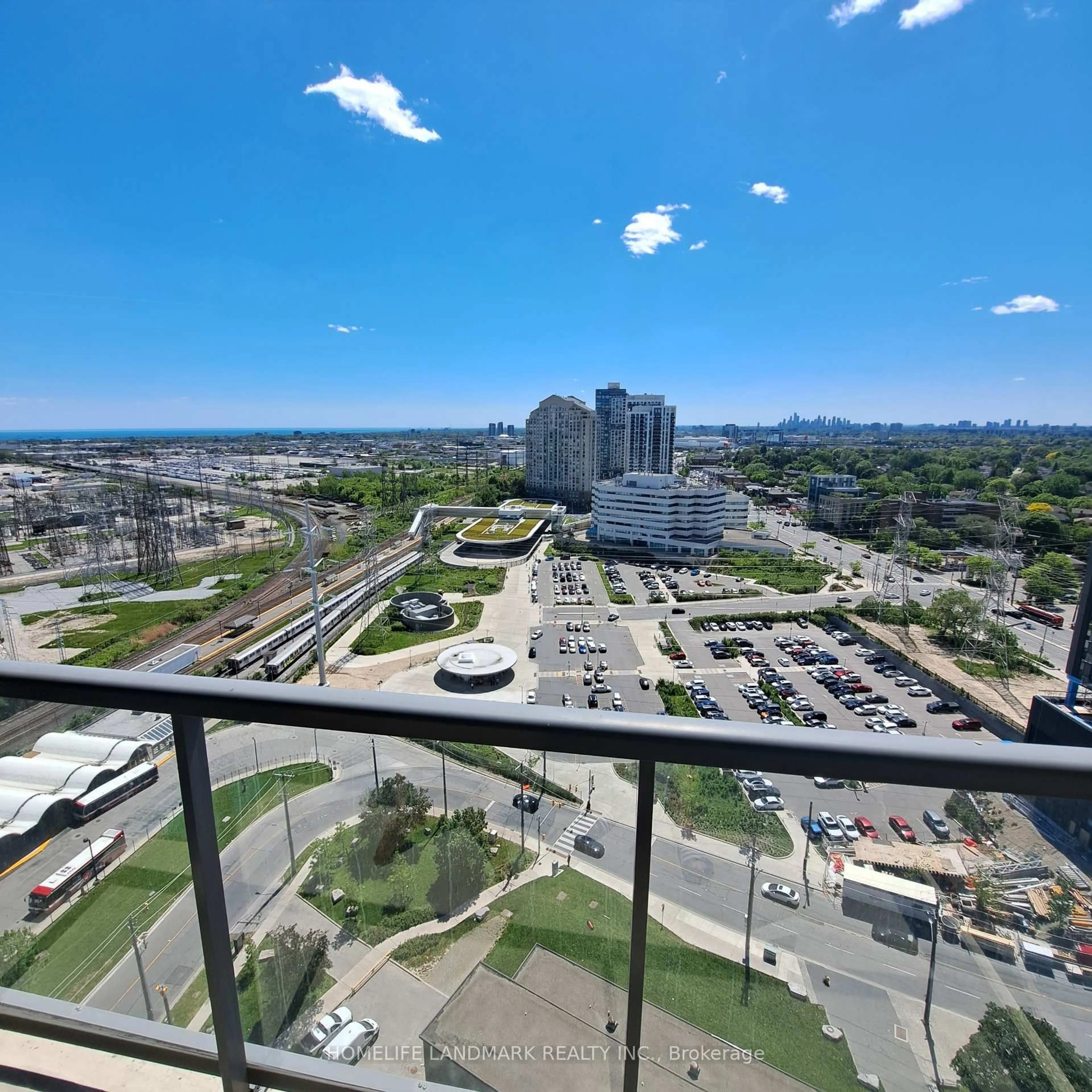 Balcony in the apartment, city buildings view from balcony for 35 Viking Lane #2238, Toronto Ontario M9B 0A2