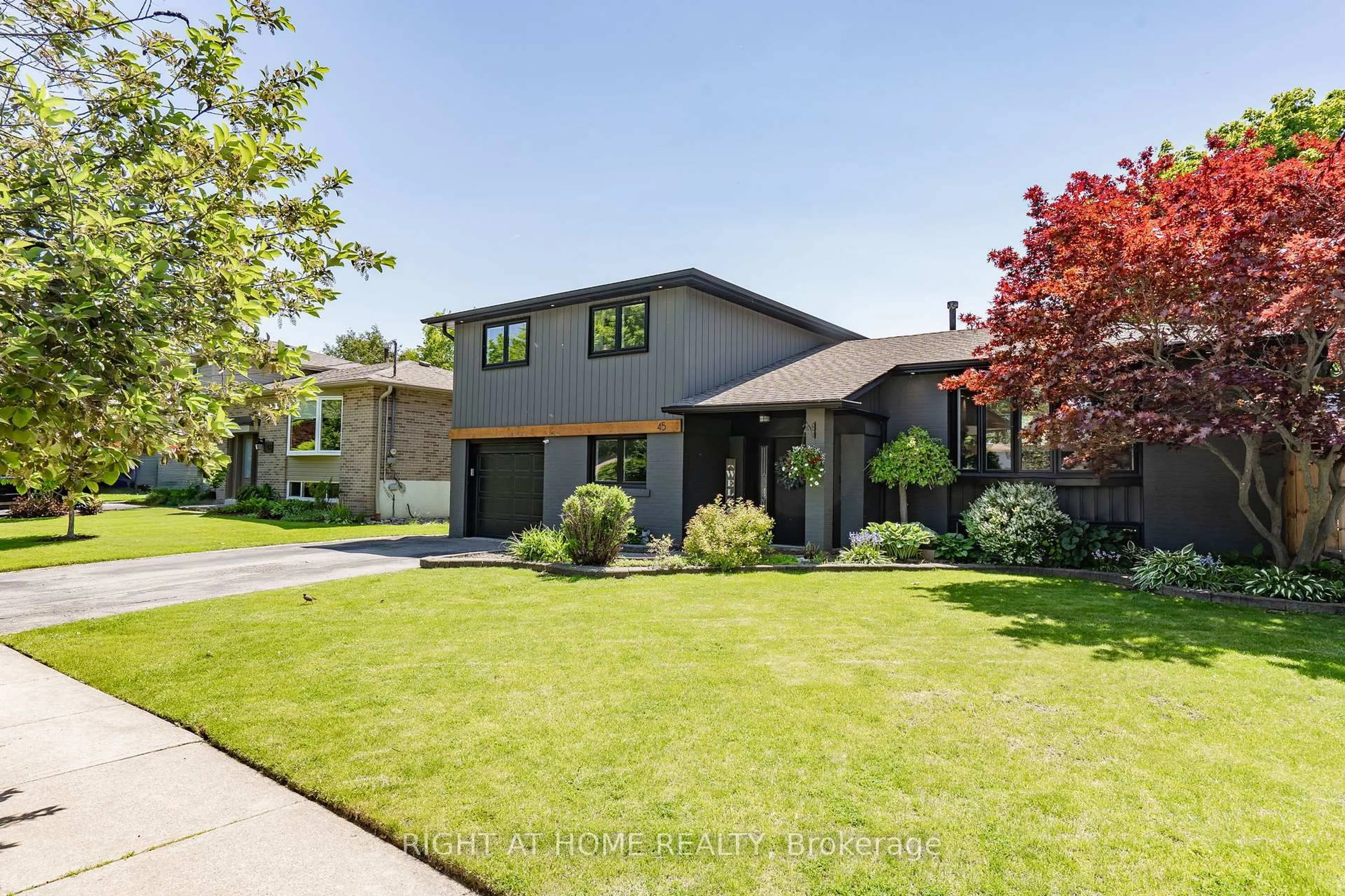 Home with brick exterior material, street for 45 Irwin Cres, Halton Hills Ontario L7G 1E7