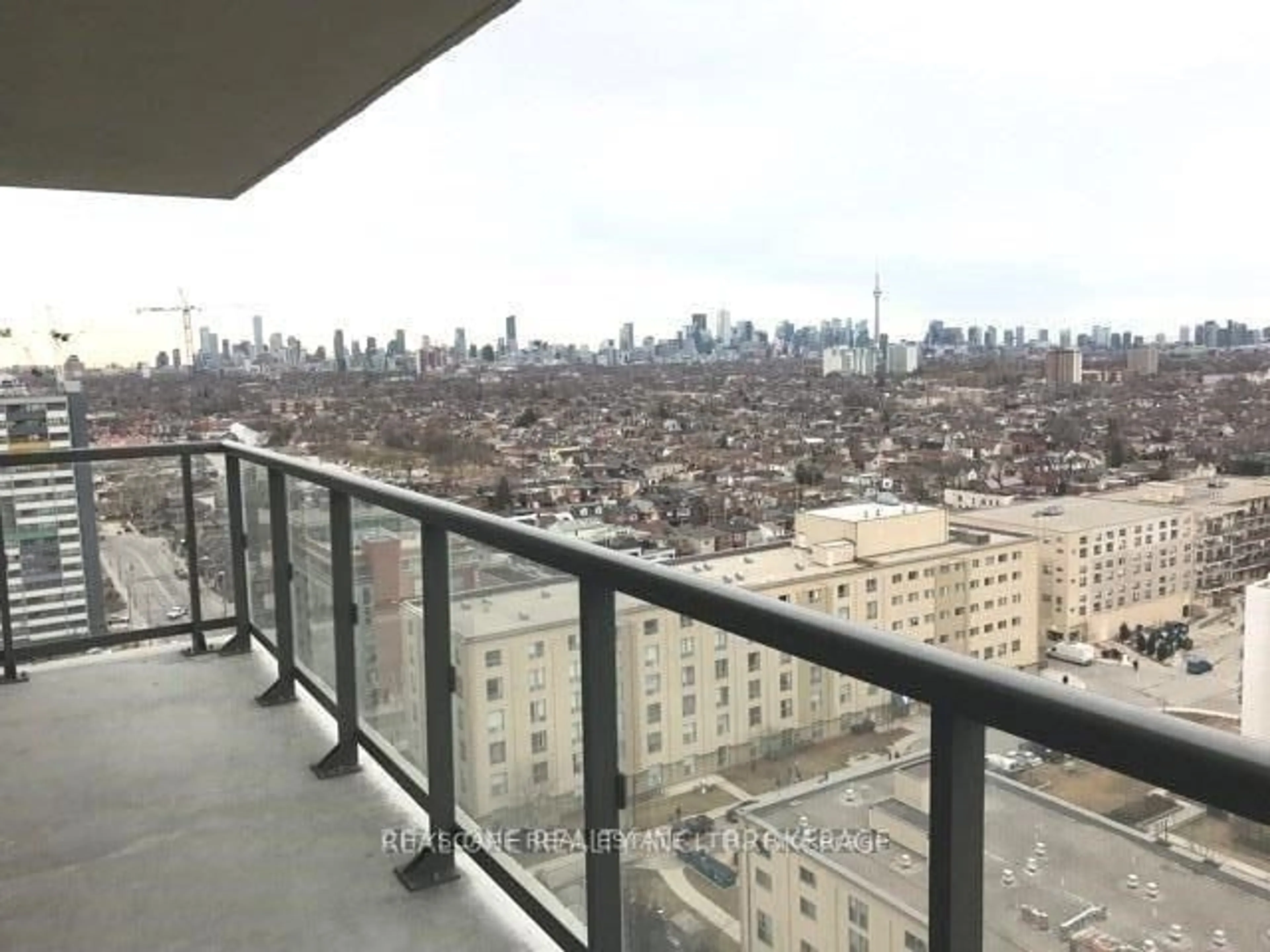 Balcony in the apartment, city buildings view from balcony for 1420 Dupont St #2303, Toronto Ontario M6H 0B6
