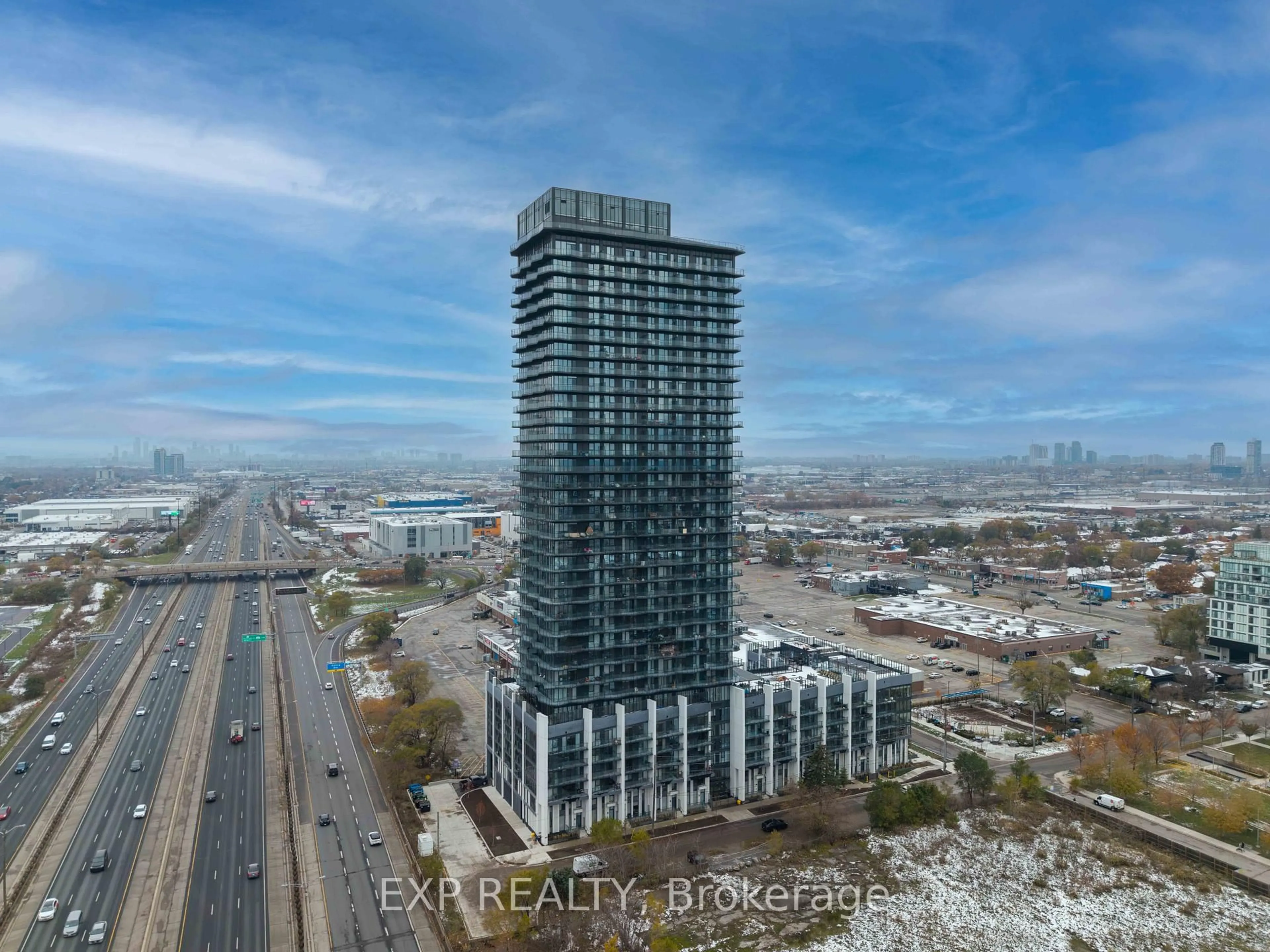 A pic from outside/outdoor area/front of a property/back of a property/a pic from drone, city buildings view from balcony for 36 Zorra St #1108, Toronto Ontario M8Z 0G5