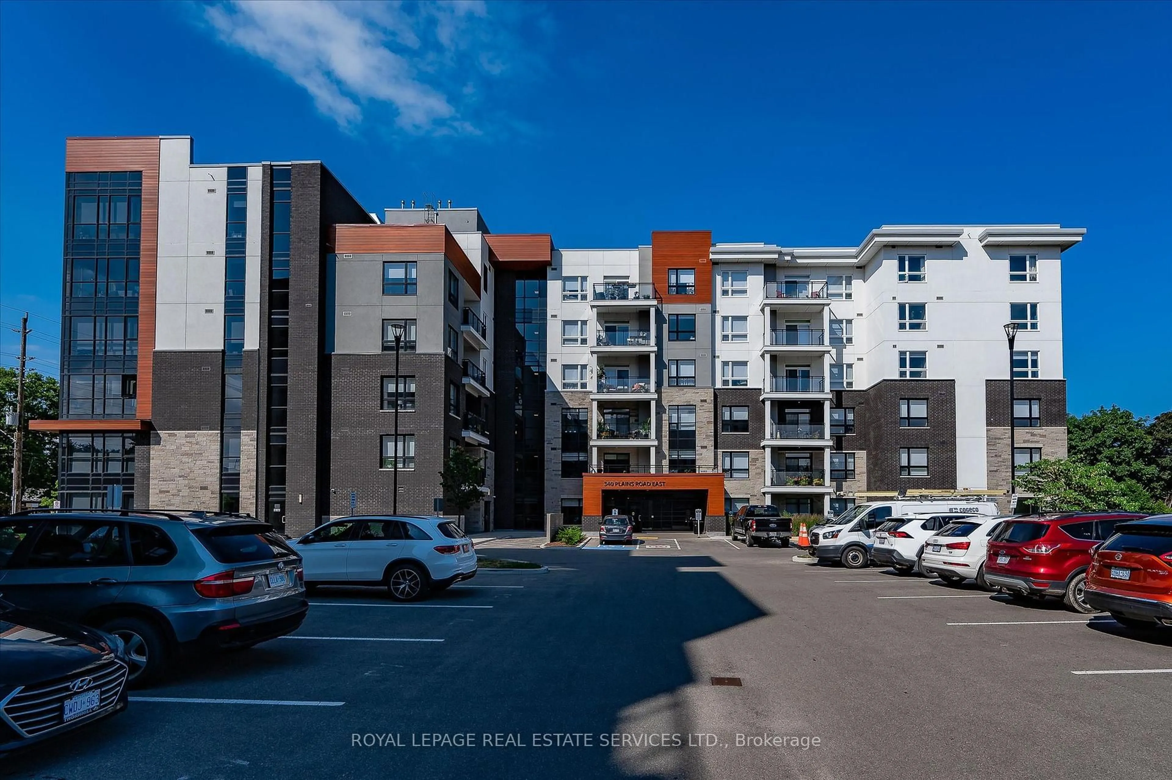 A pic from outside/outdoor area/front of a property/back of a property/a pic from drone, street for 340 Plains Rd #504, Burlington Ontario L7T 0C2