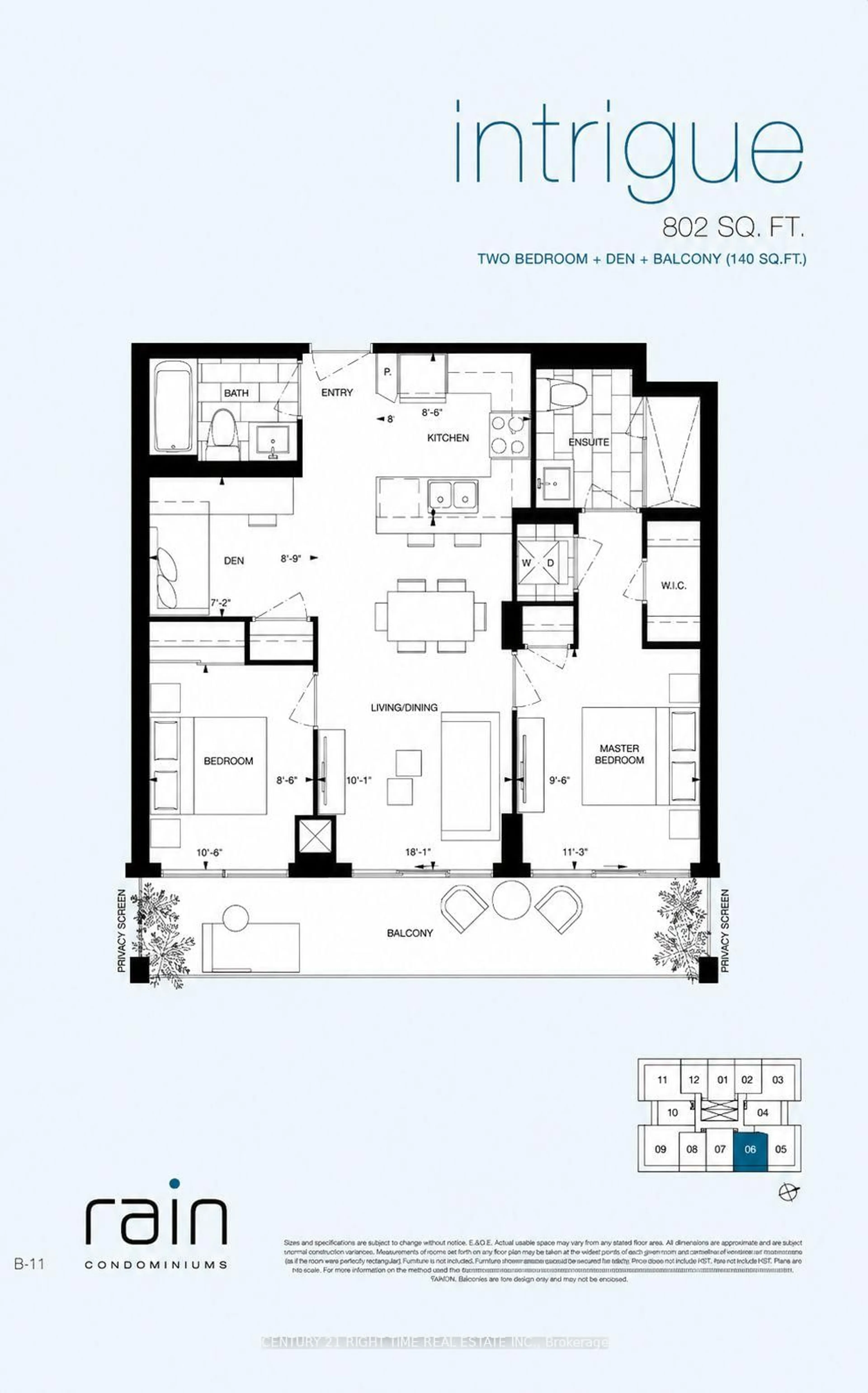 Floor plan for 65 SPEERS Rd #1506, Oakville Ontario L6K 0J1