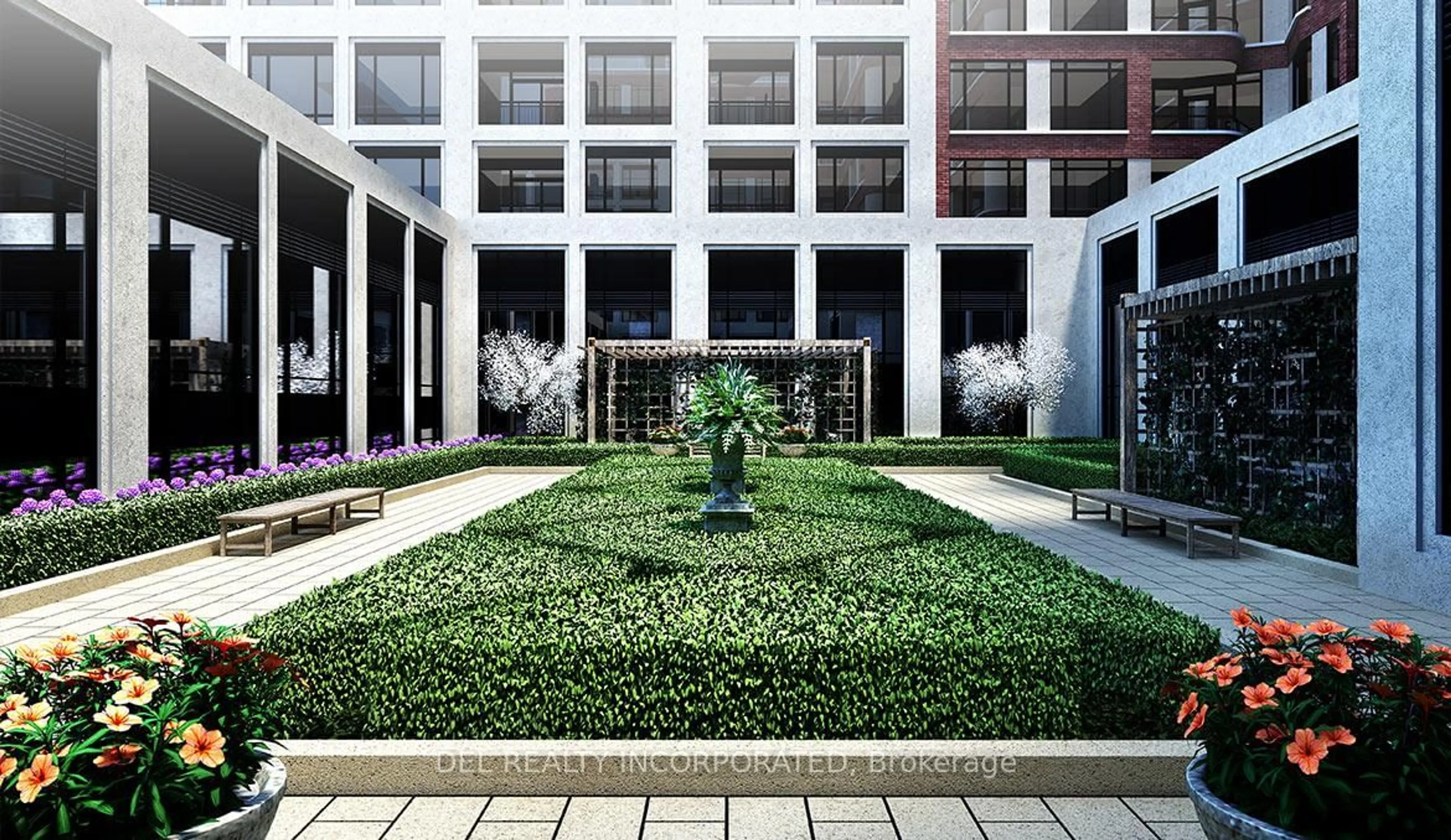 Patio, building for 259 The Kingsway #TH123, Toronto Ontario M9A 0G2