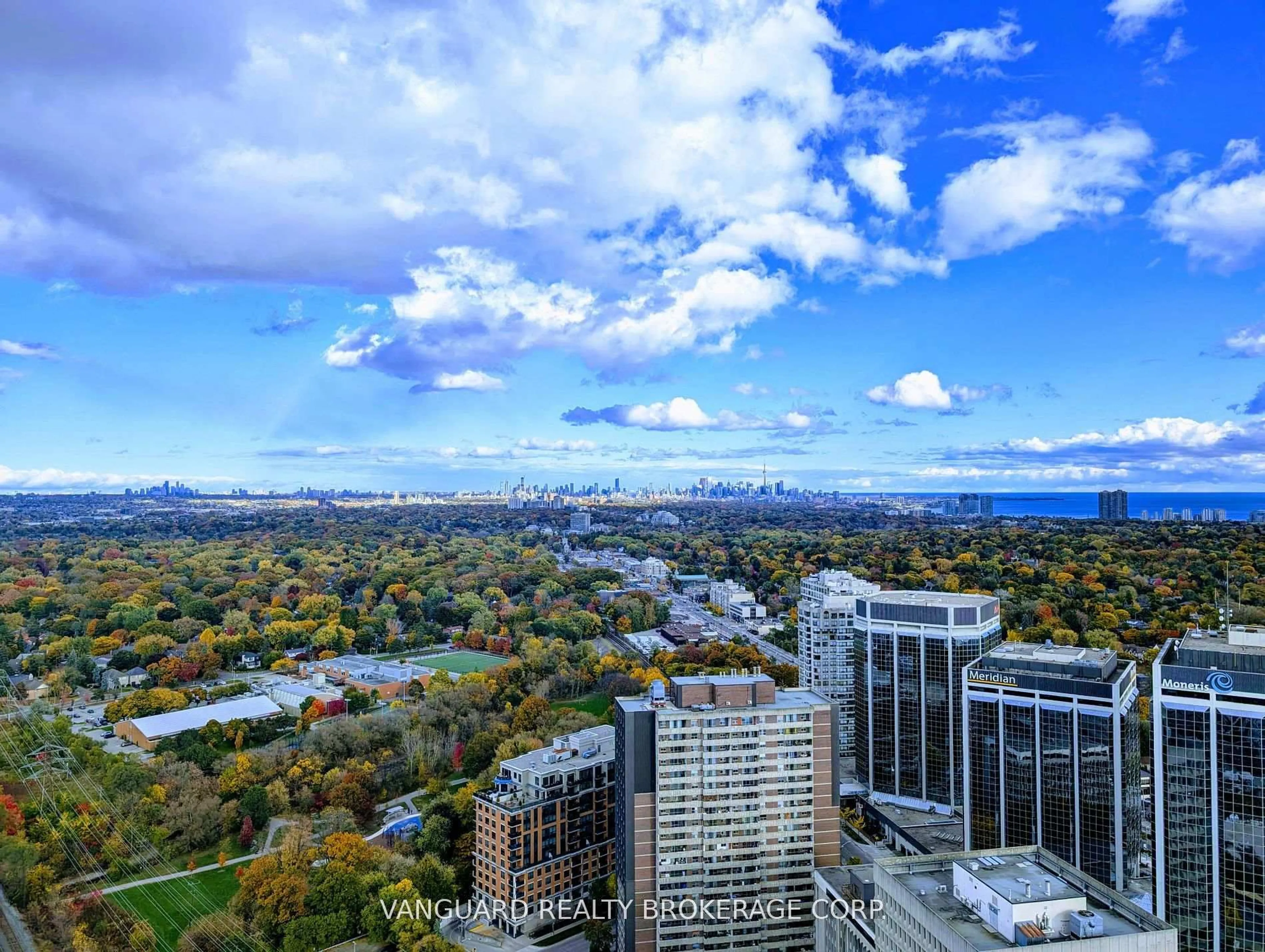 A pic from outside/outdoor area/front of a property/back of a property/a pic from drone, city buildings view from balcony for 7 Mabelle Ave #3907, Toronto Ontario M5T 0C9