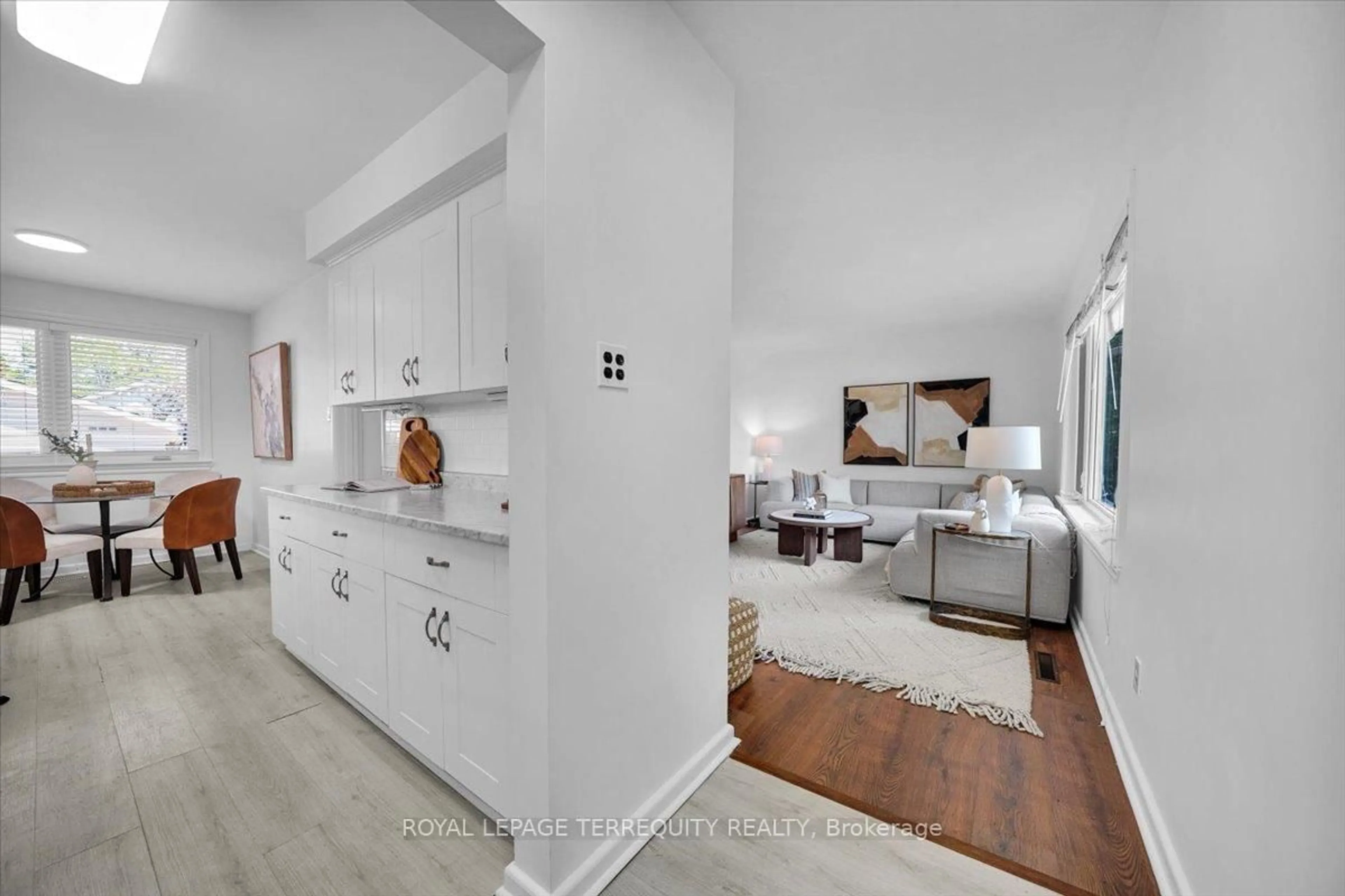 Open concept kitchen, ceramic/tile floor for 28 Crowland Dr, Toronto Ontario M9W 2S4