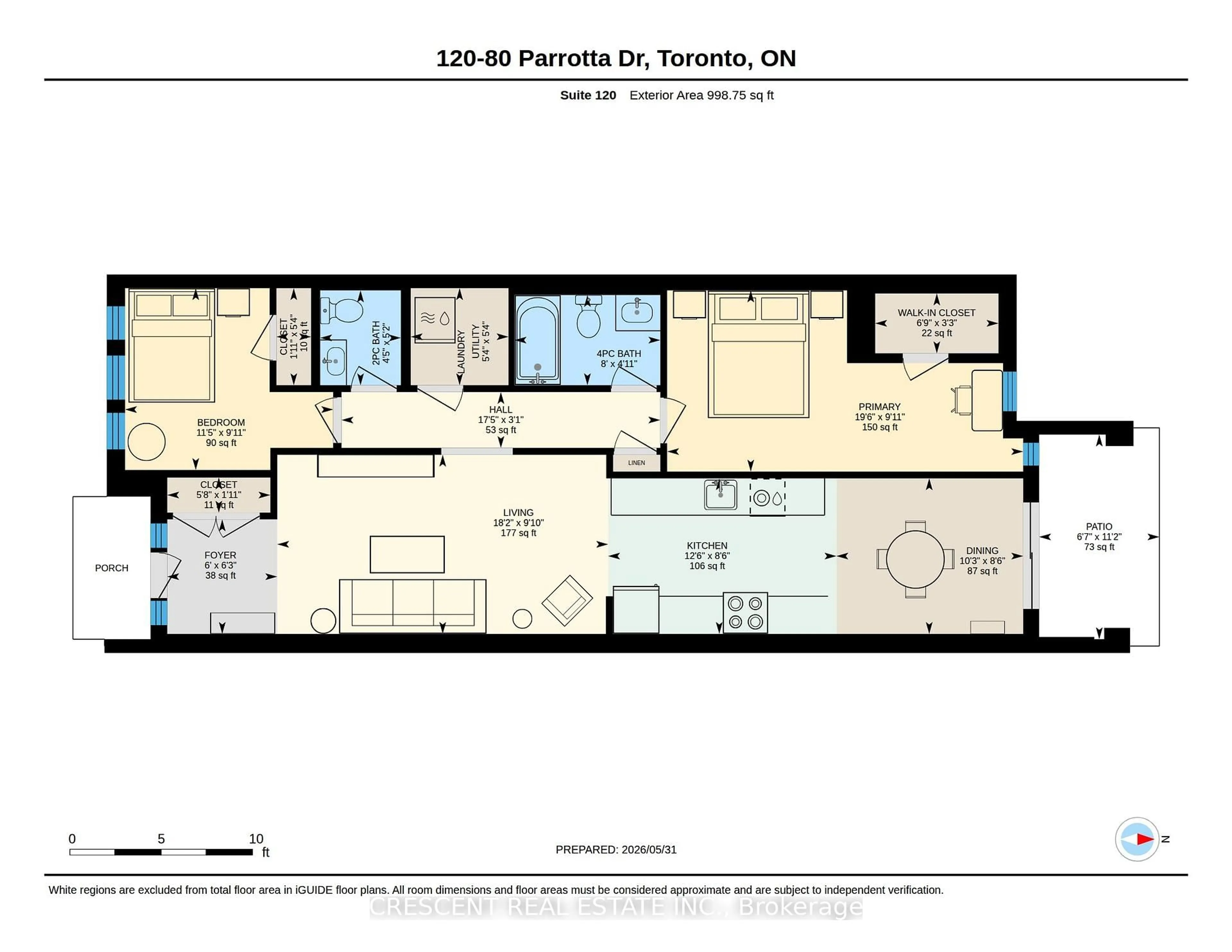 Floor plan for 80 Parrotta Dr #120, Toronto Ontario M9M 0E6