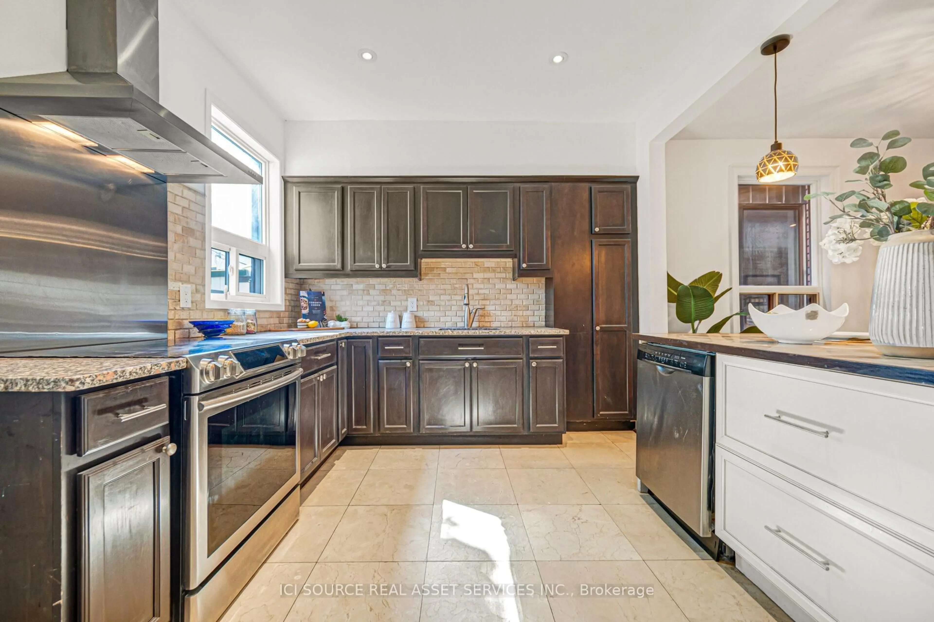 Contemporary kitchen, ceramic/tile floor for 213 Laughton Ave, Toronto Ontario M6N 2X7