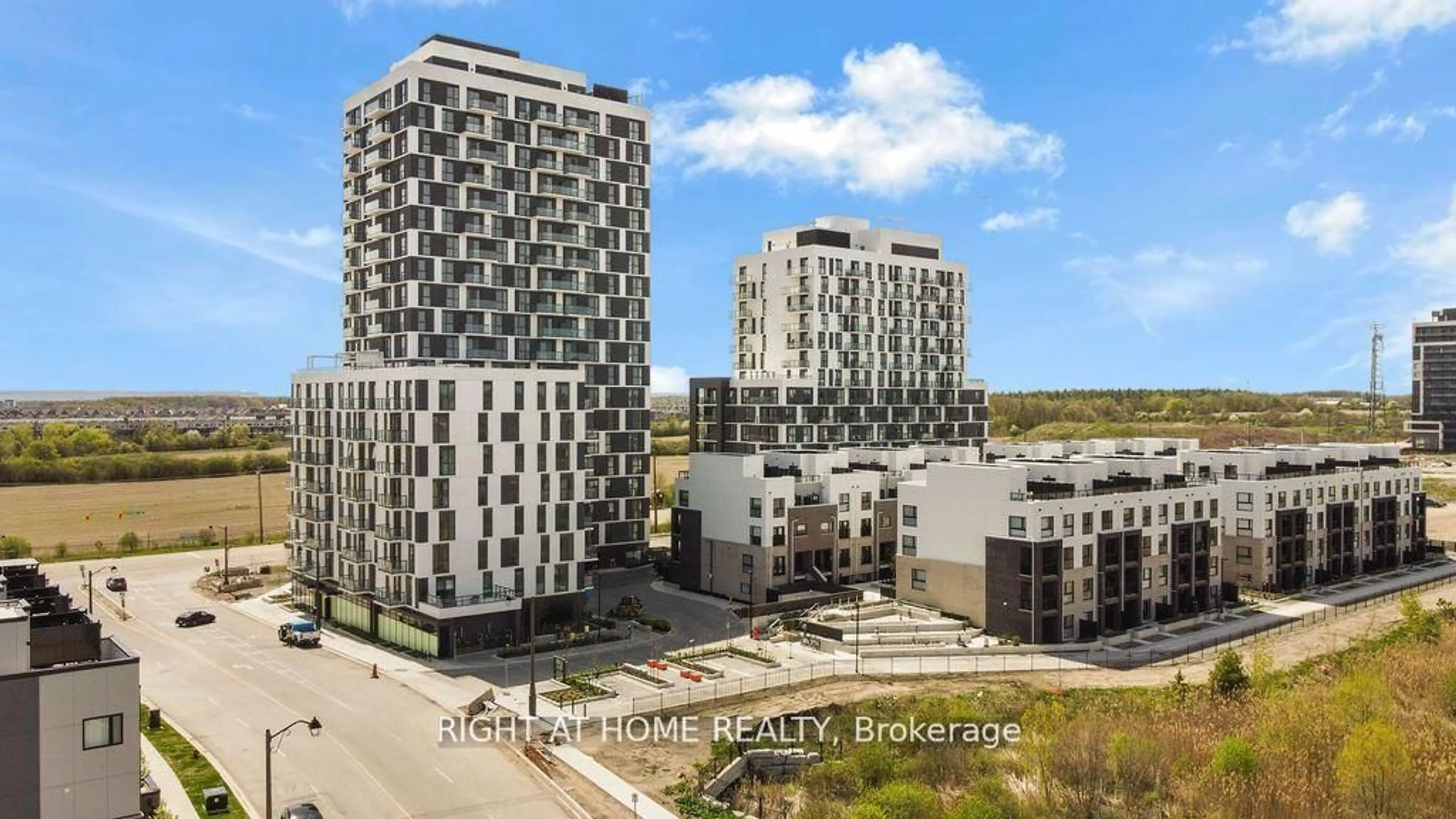 A pic from outside/outdoor area/front of a property/back of a property/a pic from drone, city buildings view from balcony for 335 Wheat Boom Dr #304, Oakville Ontario L6H 7Y1