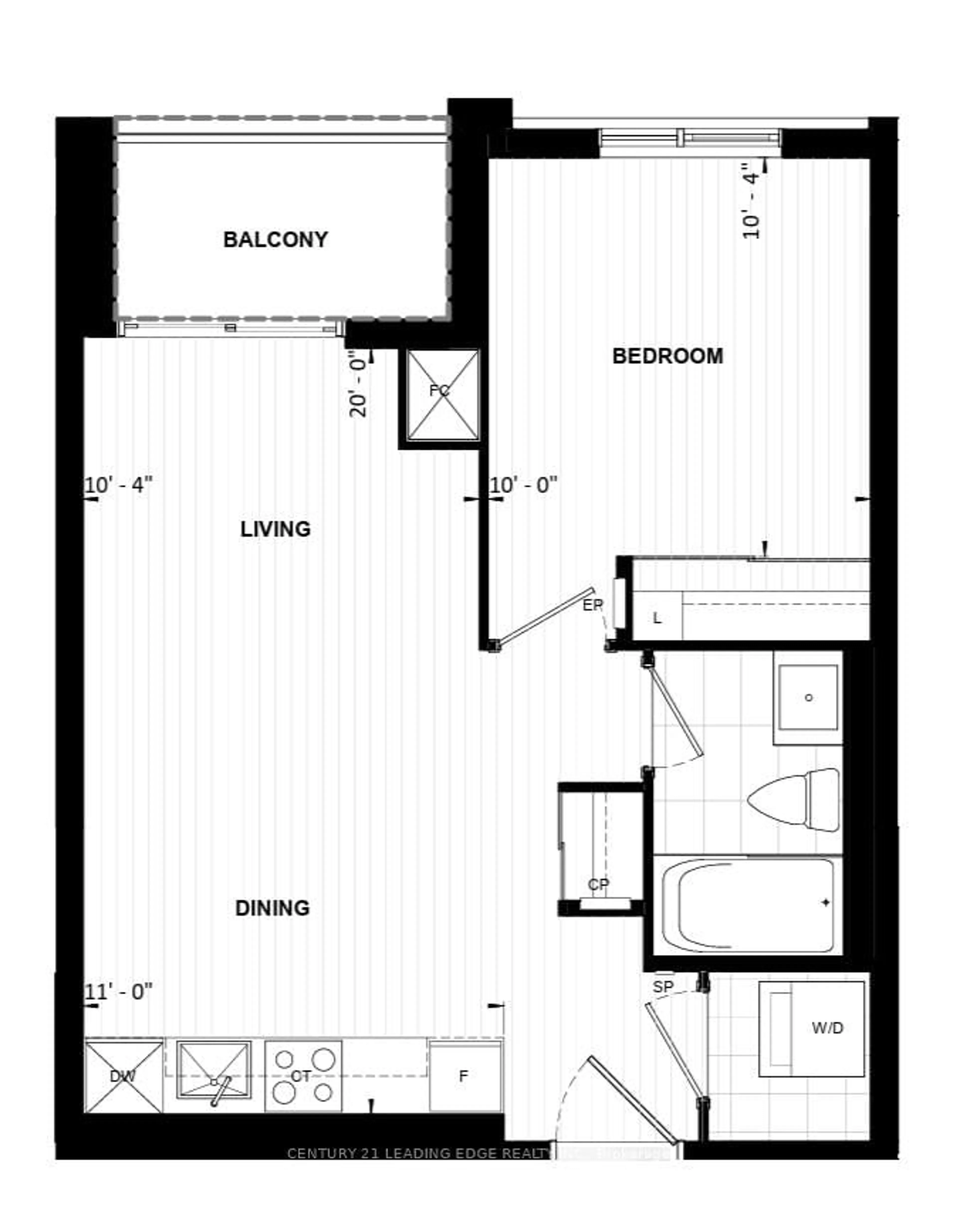 Floor plan for 858 Dupont St #313, Toronto Ontario M6G 0C1