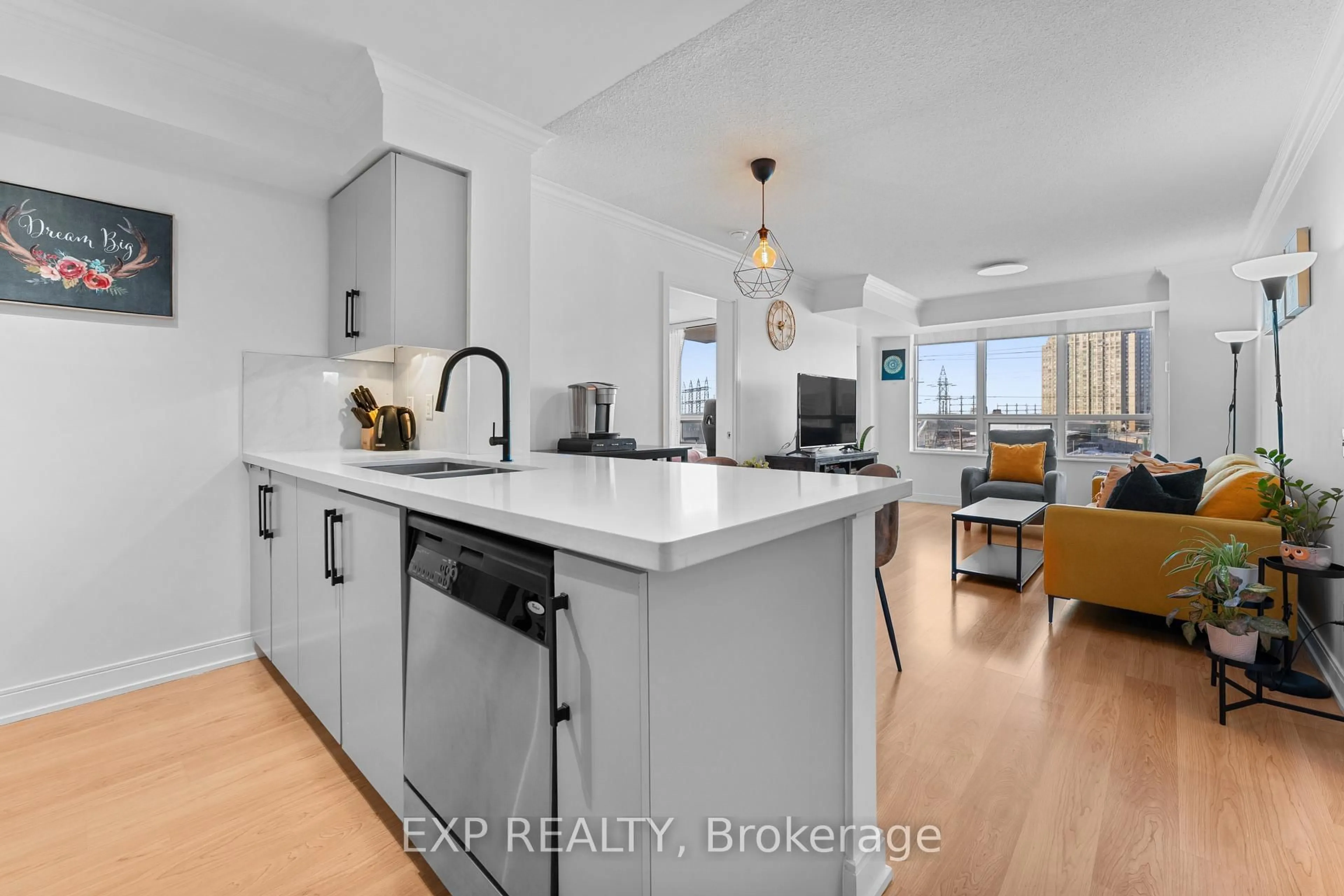 Open concept kitchen, ceramic/tile floor for 35 Viking Lane #436, Toronto Ontario M9B 0A2