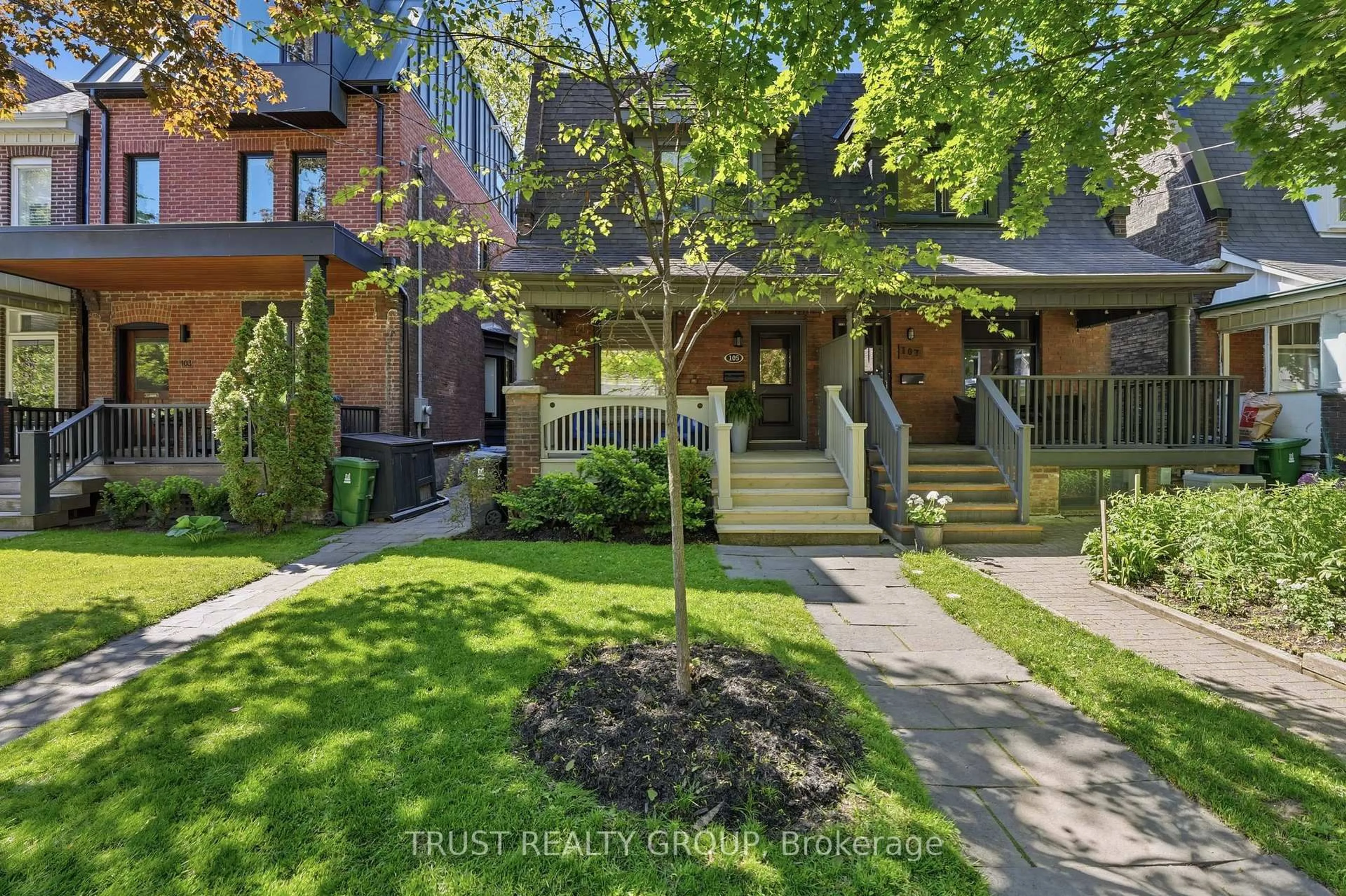 Home with brick exterior material, street for 105 Pearson Ave, Toronto Ontario M6R 1G4