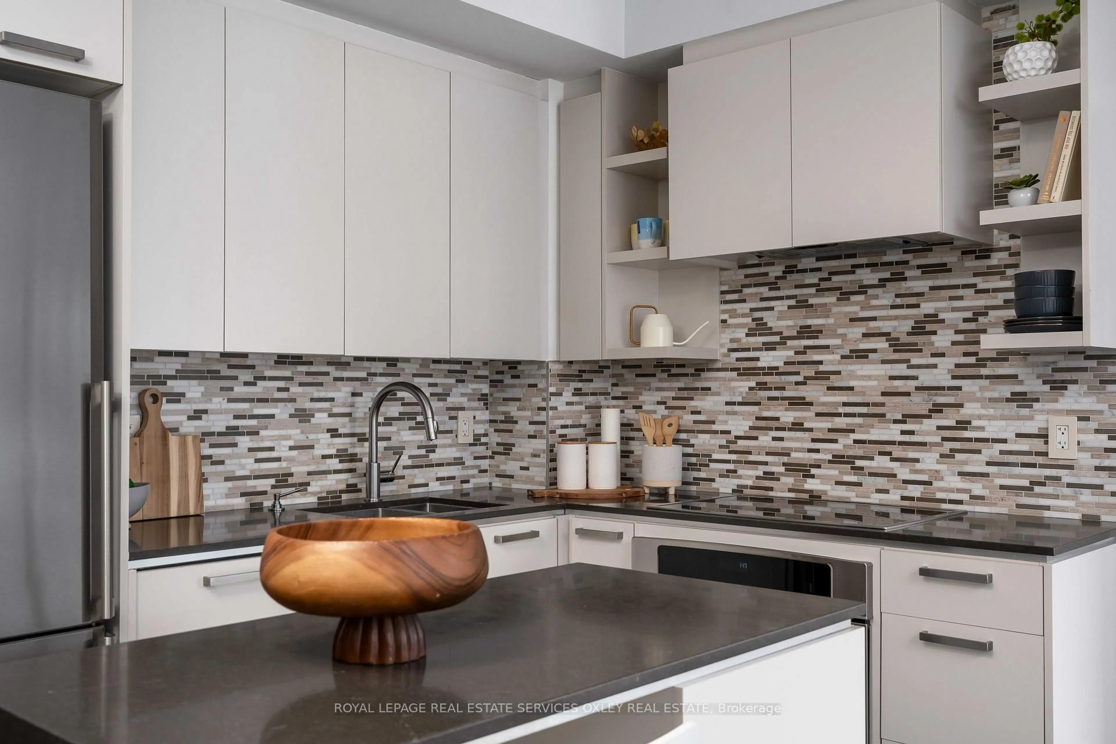 Contemporary kitchen, ceramic/tile floor for 1830 Bloor St #312, Toronto Ontario M6P 0A2