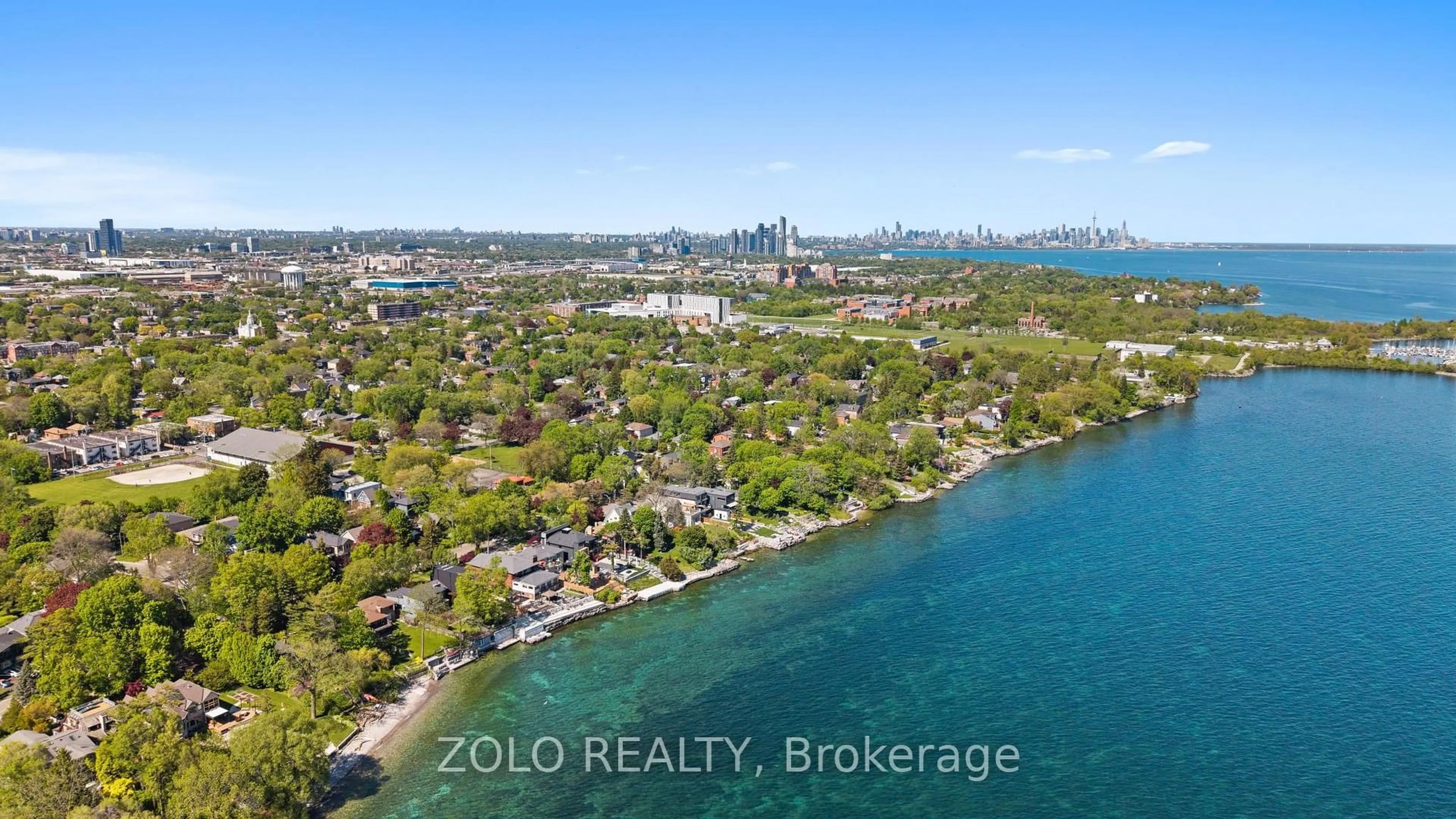 A pic from outside/outdoor area/front of a property/back of a property/a pic from drone, water/lake/river/ocean view for 168A Lake Prom, Toronto Ontario M8W 1A7
