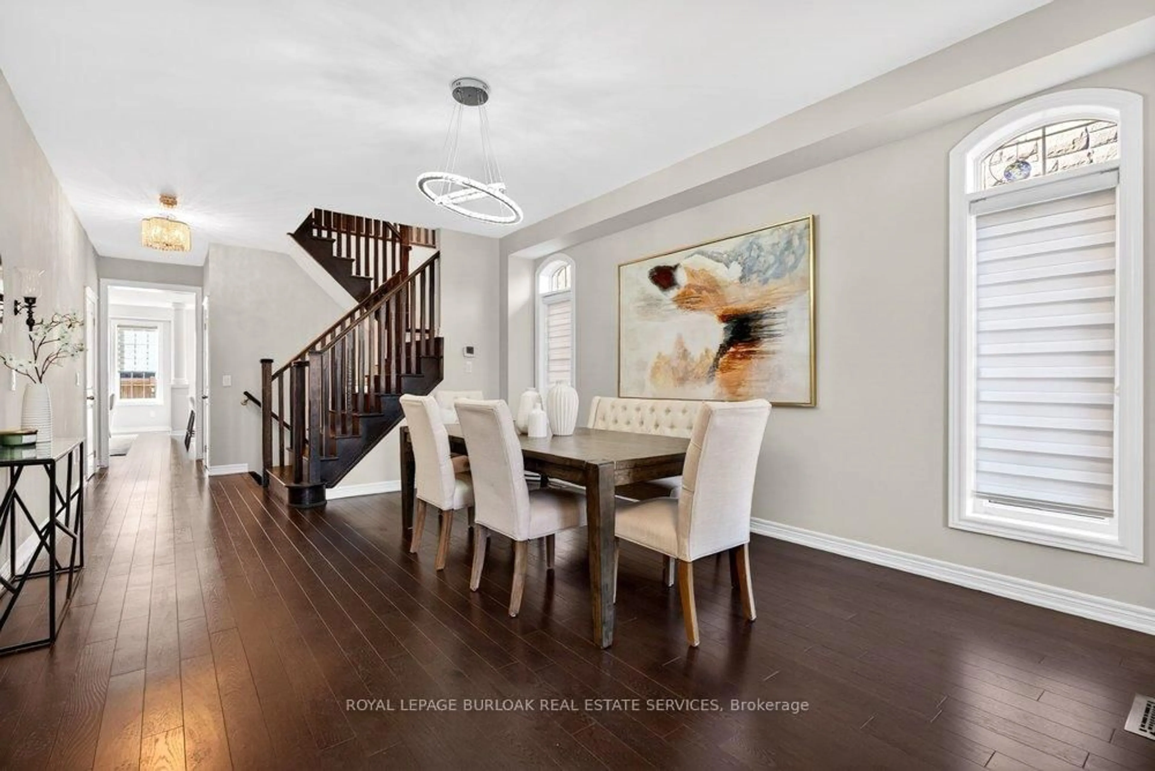 Dining room, wood/laminate floor for 523 Terrace Way, Oakville Ontario L6M 1N5