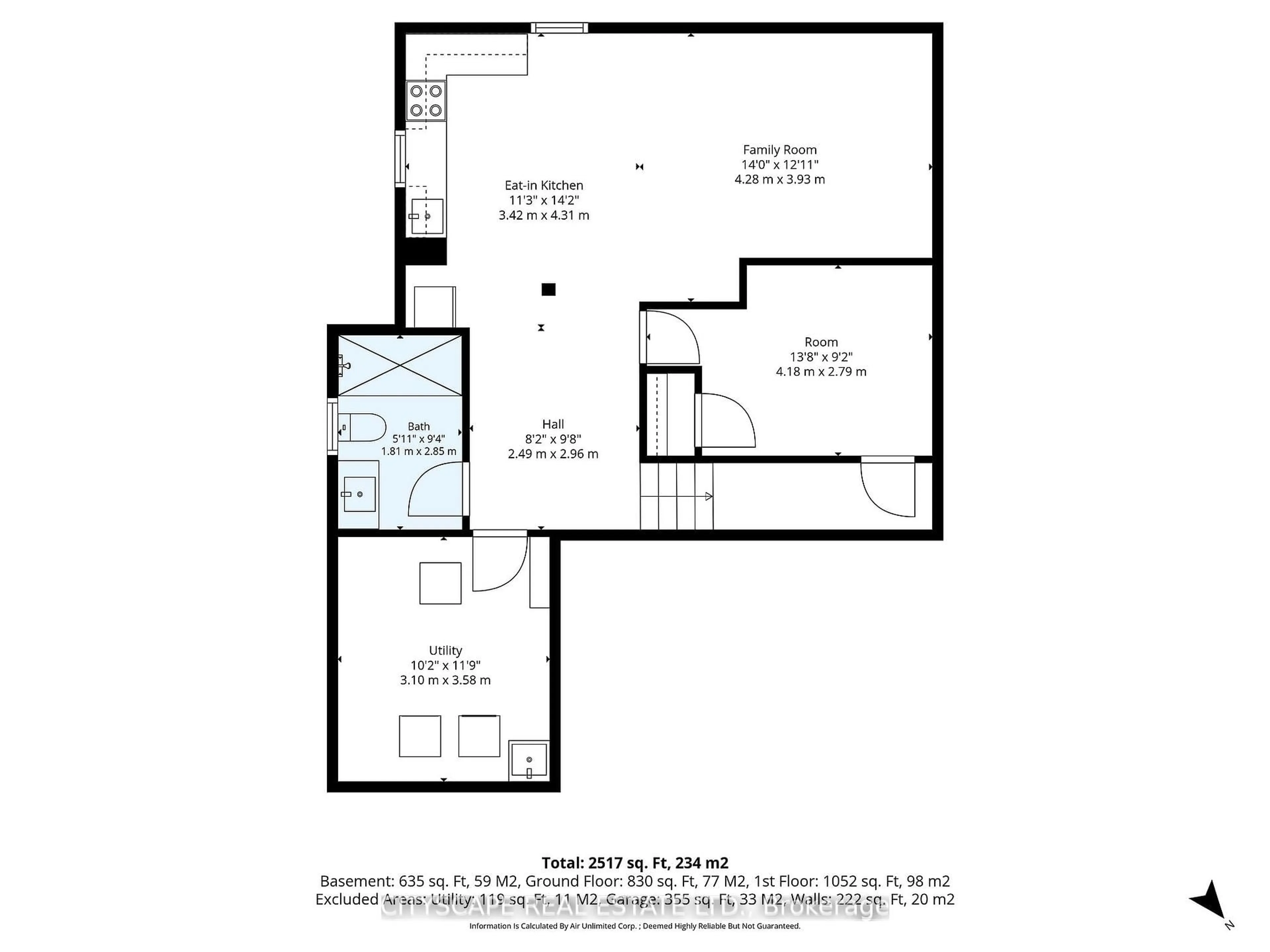 Floor plan for 305 Gleave Terr, Milton Ontario L9T 8P1
