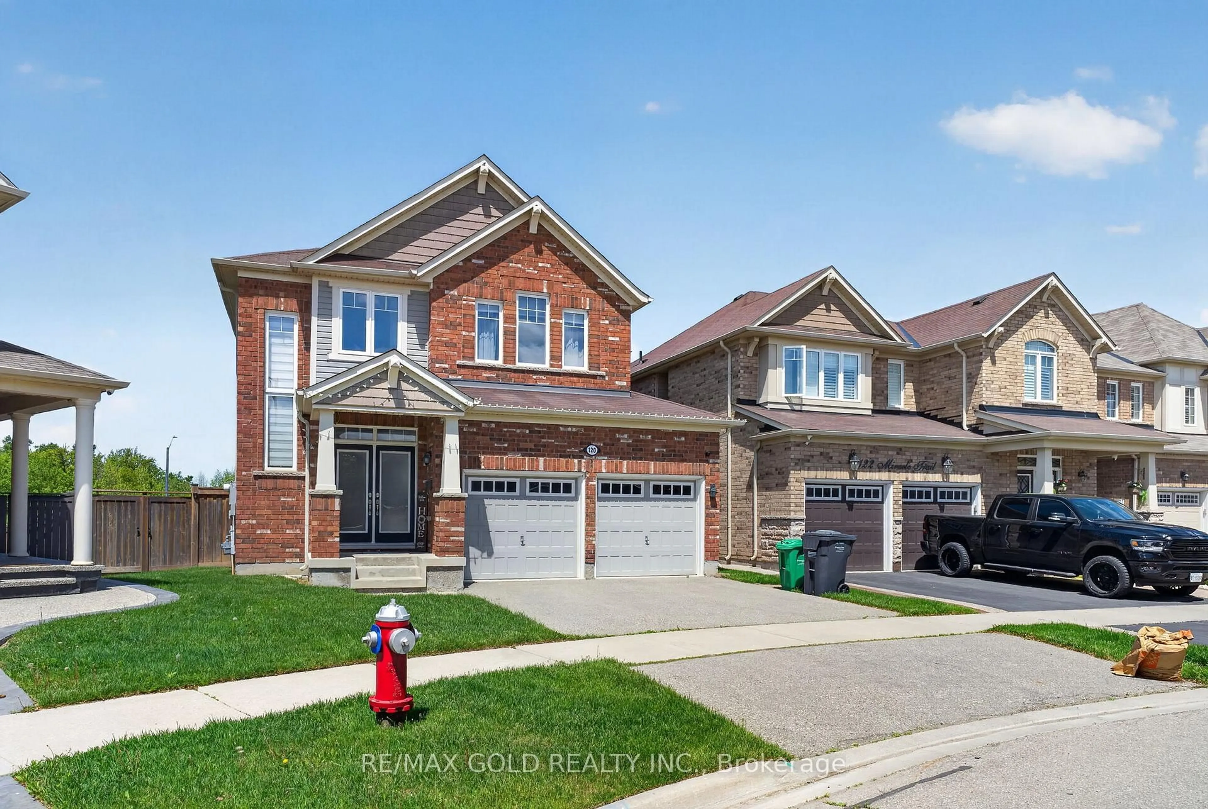 Home with brick exterior material, street for 120 Miracle Tr, Brampton Ontario L7A 0Y8