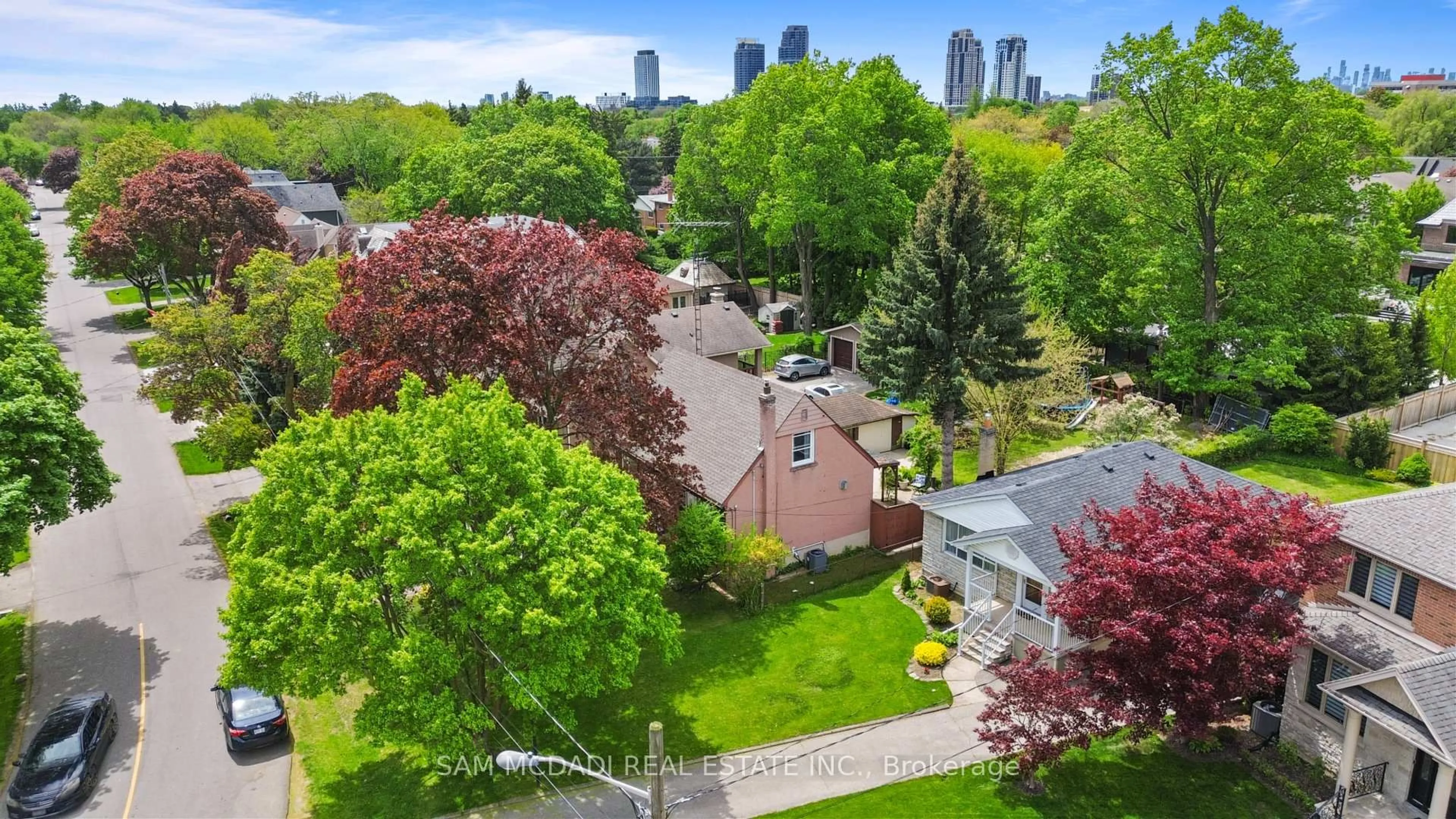 A pic from outside/outdoor area/front of a property/back of a property/a pic from drone, city buildings view from balcony for 57 Westglen Cres, Toronto Ontario M9B 4R2