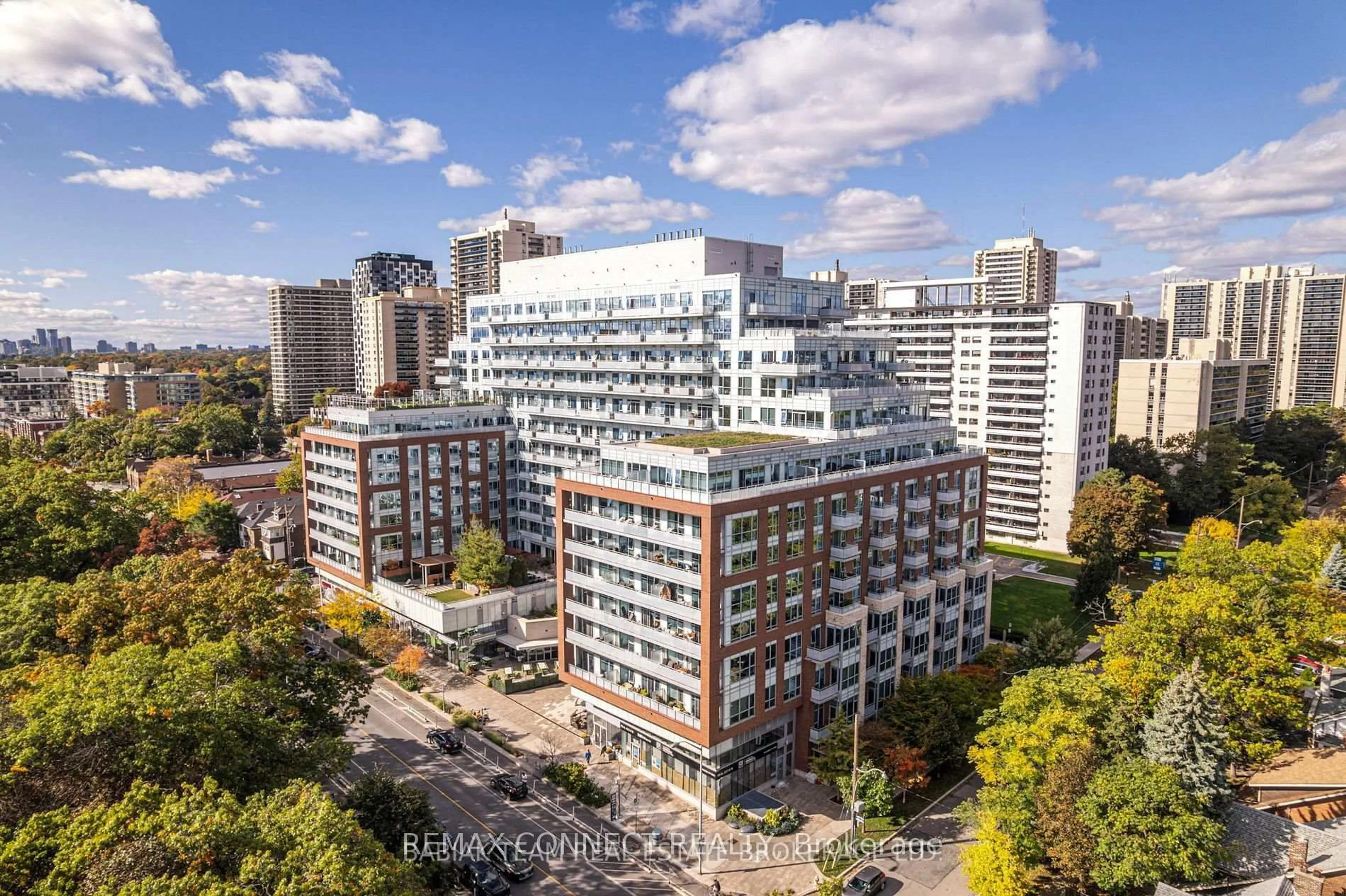 A pic from outside/outdoor area/front of a property/back of a property/a pic from drone, city buildings view from balcony for 1830 Bloor St #LPH4, Toronto Ontario M6P 0A2