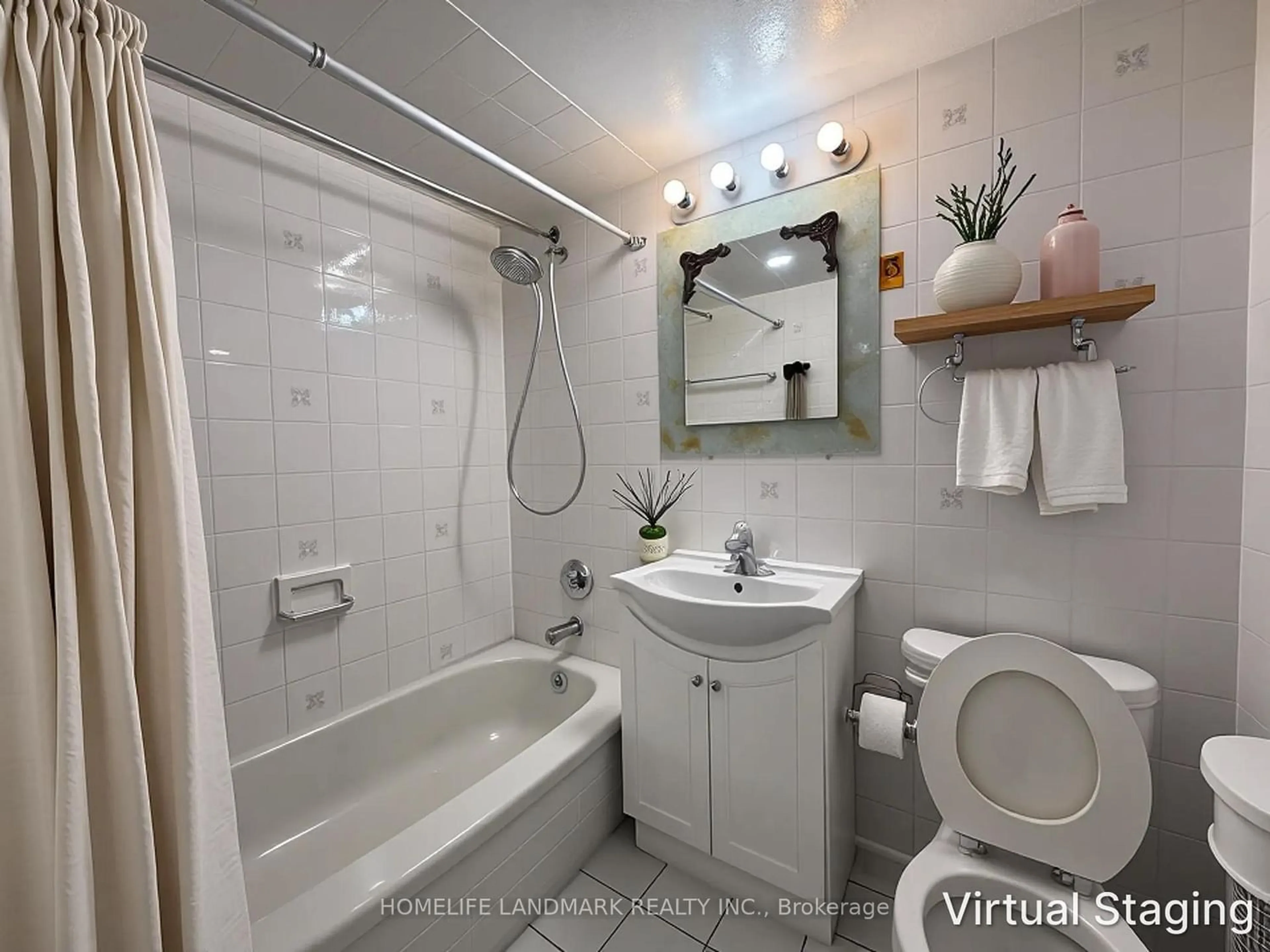 Standard bathroom, ceramic/tile floor for 200 Lotherton Ptwy #506, Toronto Ontario M6B 2G9