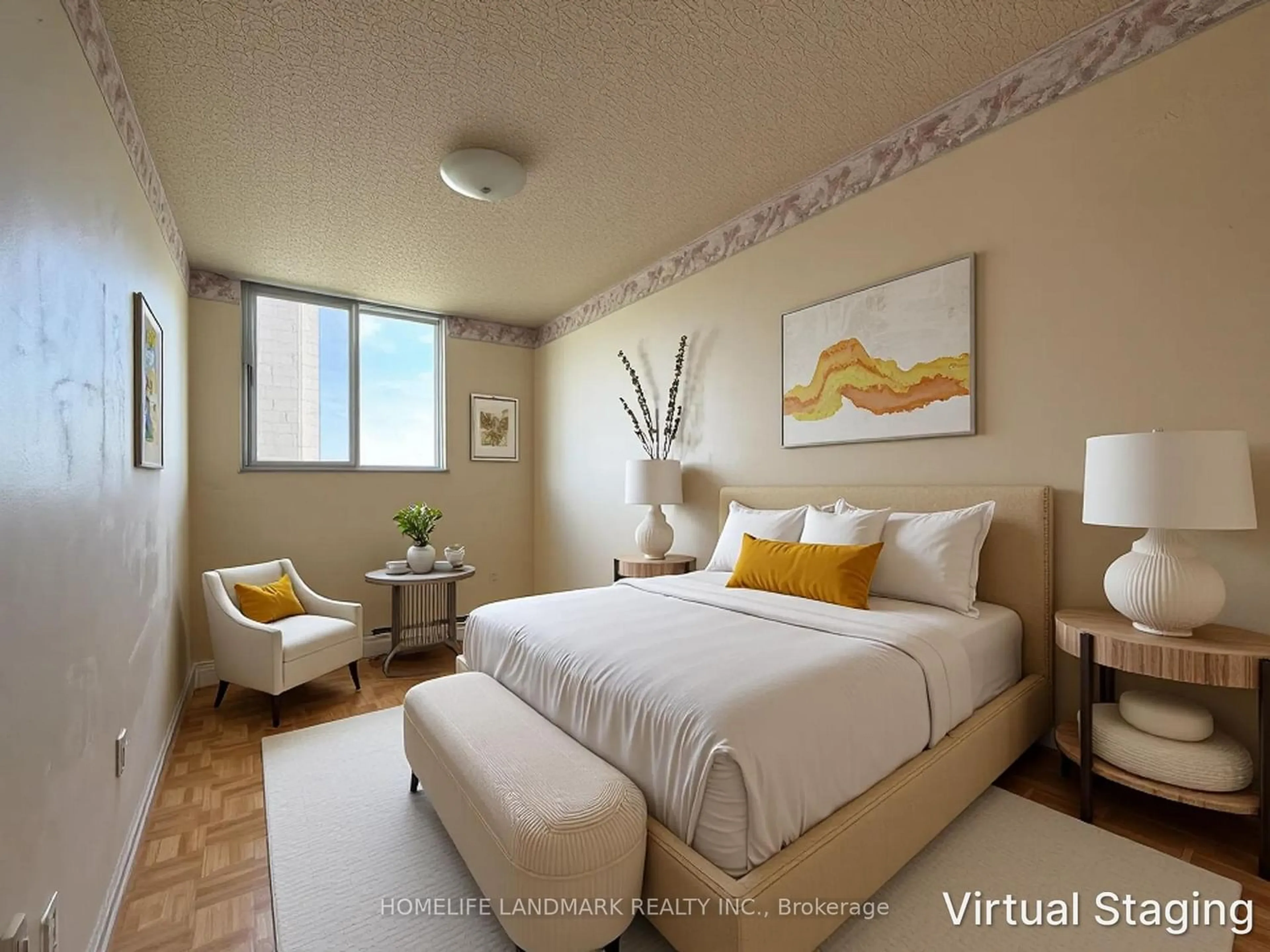 Bedroom with bed, unknown for 200 Lotherton Ptwy #506, Toronto Ontario M6B 2G9