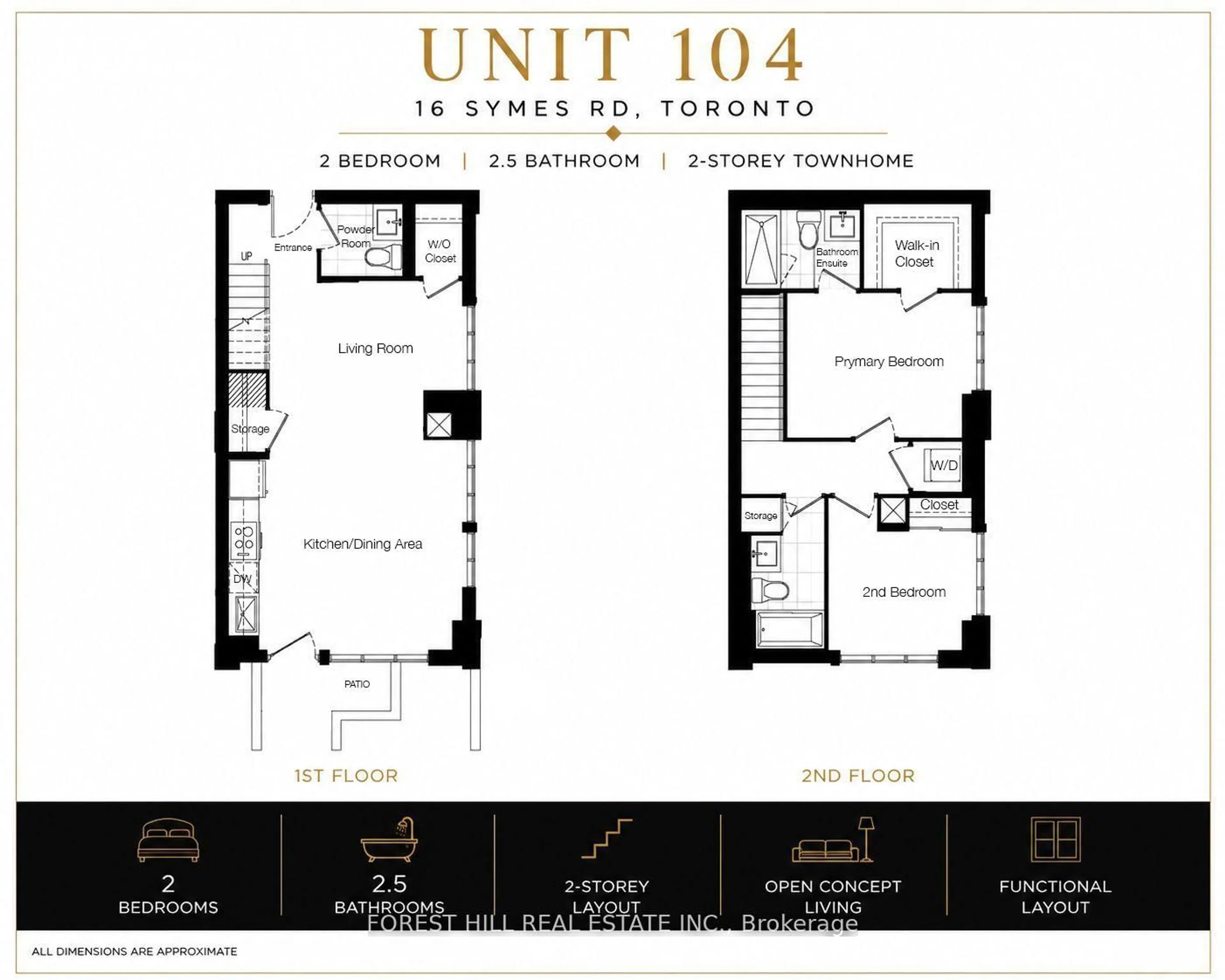 Floor plan for 16 Symes Rd #104, Toronto Ontario M6N 0B4