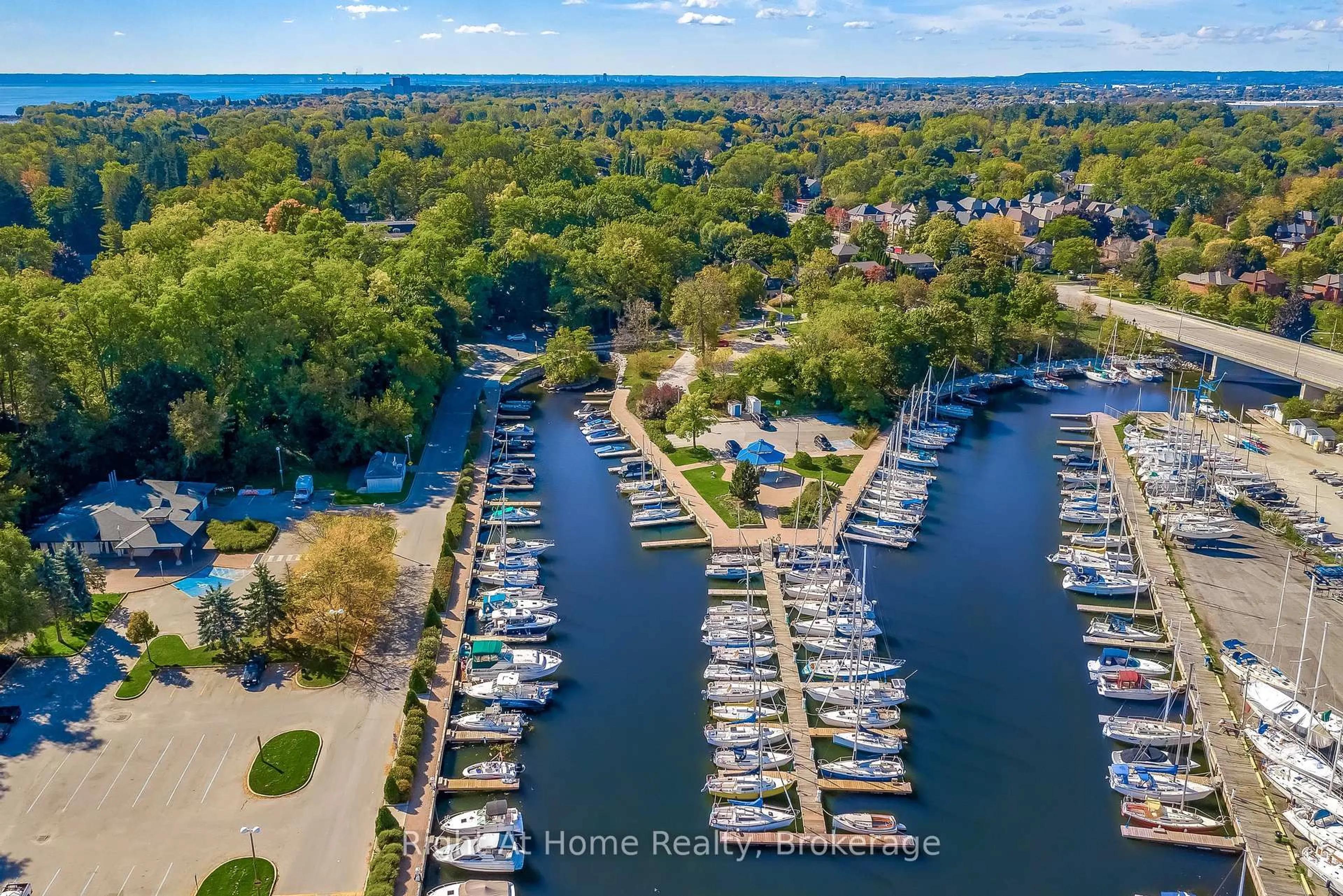 A pic from outside/outdoor area/front of a property/back of a property/a pic from drone, water/lake/river/ocean view for 11 Bronte Rd #201, Oakville Ontario L6L 0E1