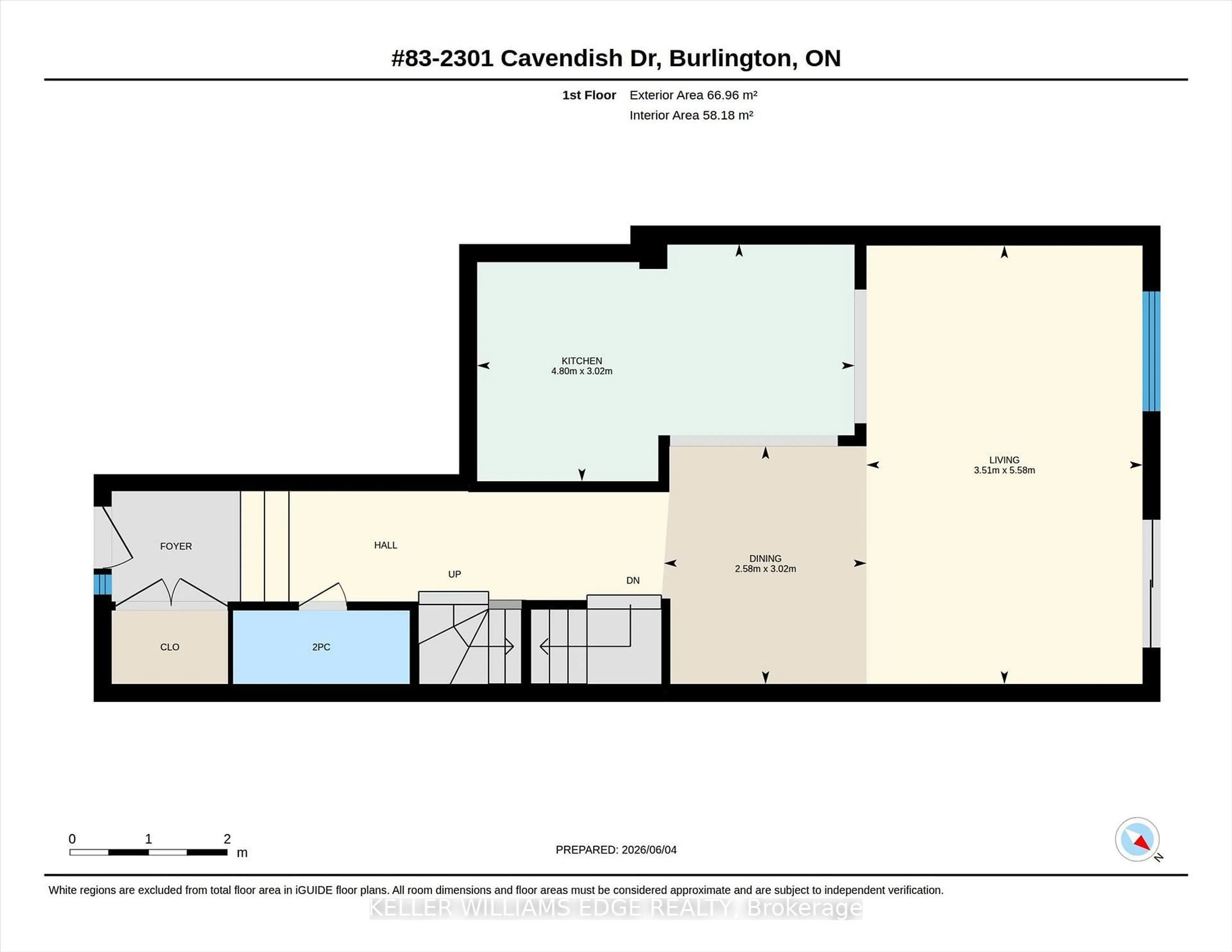 Floor plan for 2301 Cavendish Dr #83, Burlington Ontario L7P 3M3