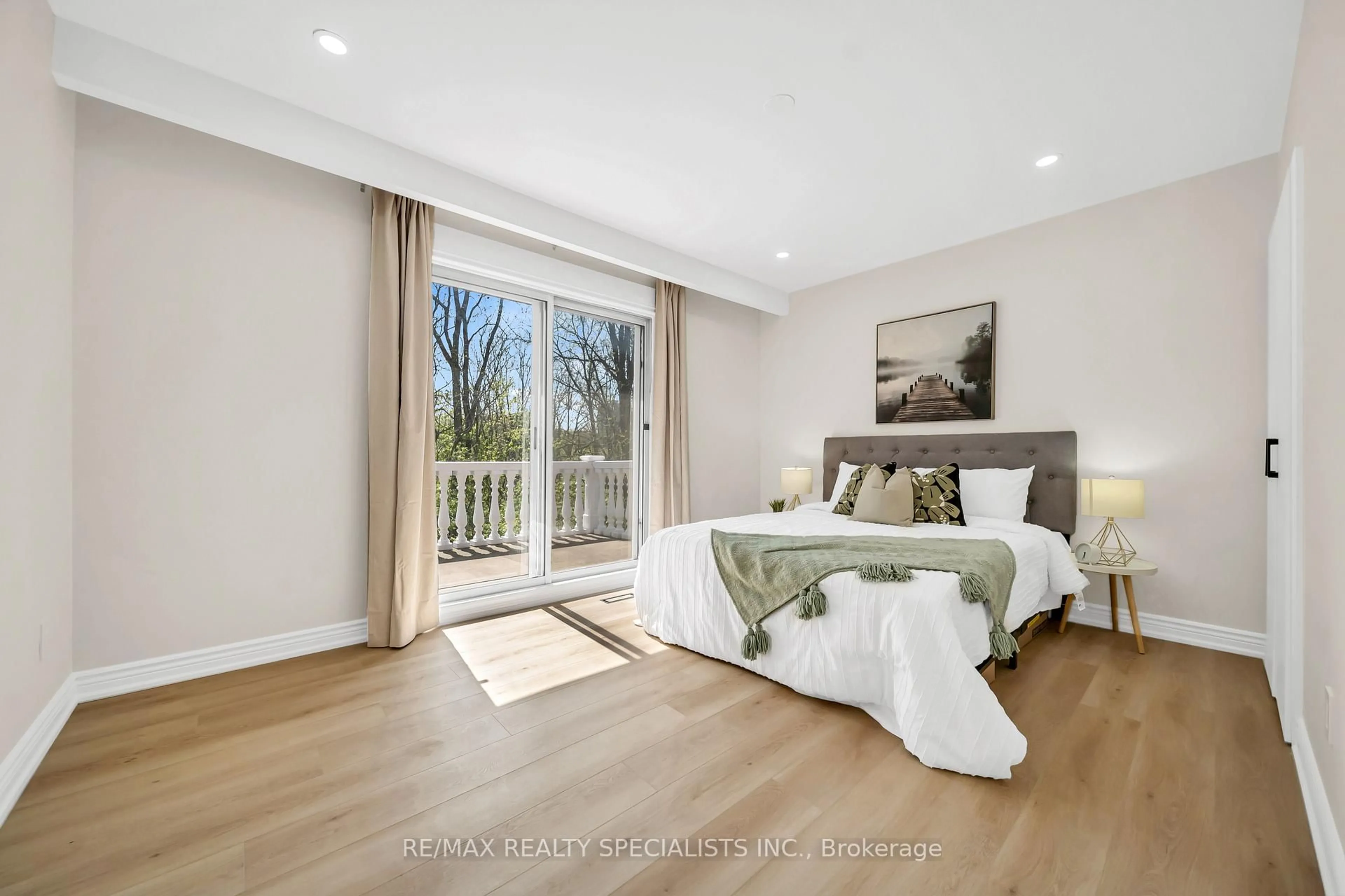Bedroom with bed, wood/laminate floor for 41 Keegan Cres, Toronto Ontario M3J 1G1