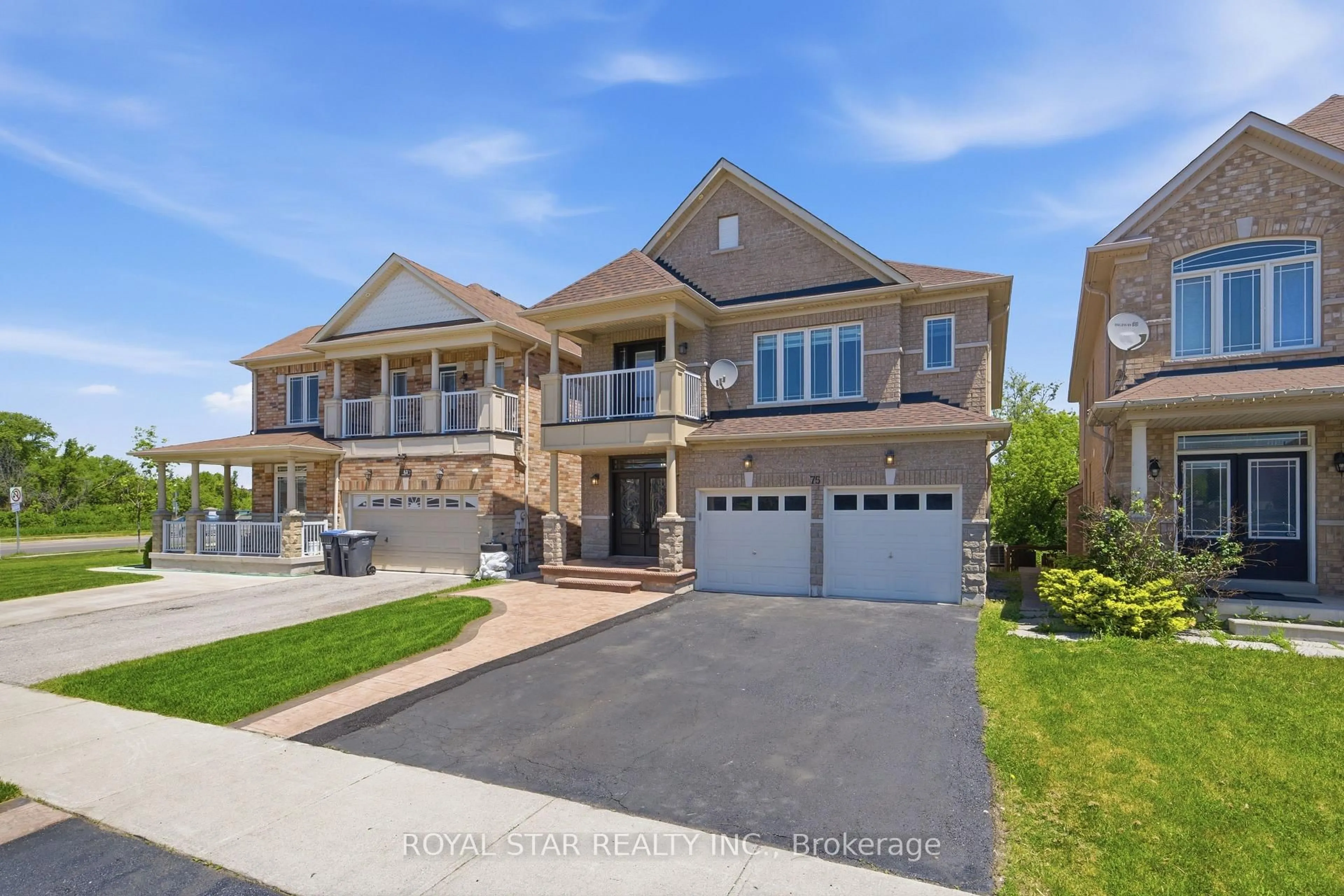 Home with brick exterior material, street for 75 Skyvalley Dr, Brampton Ontario L6R 3B7