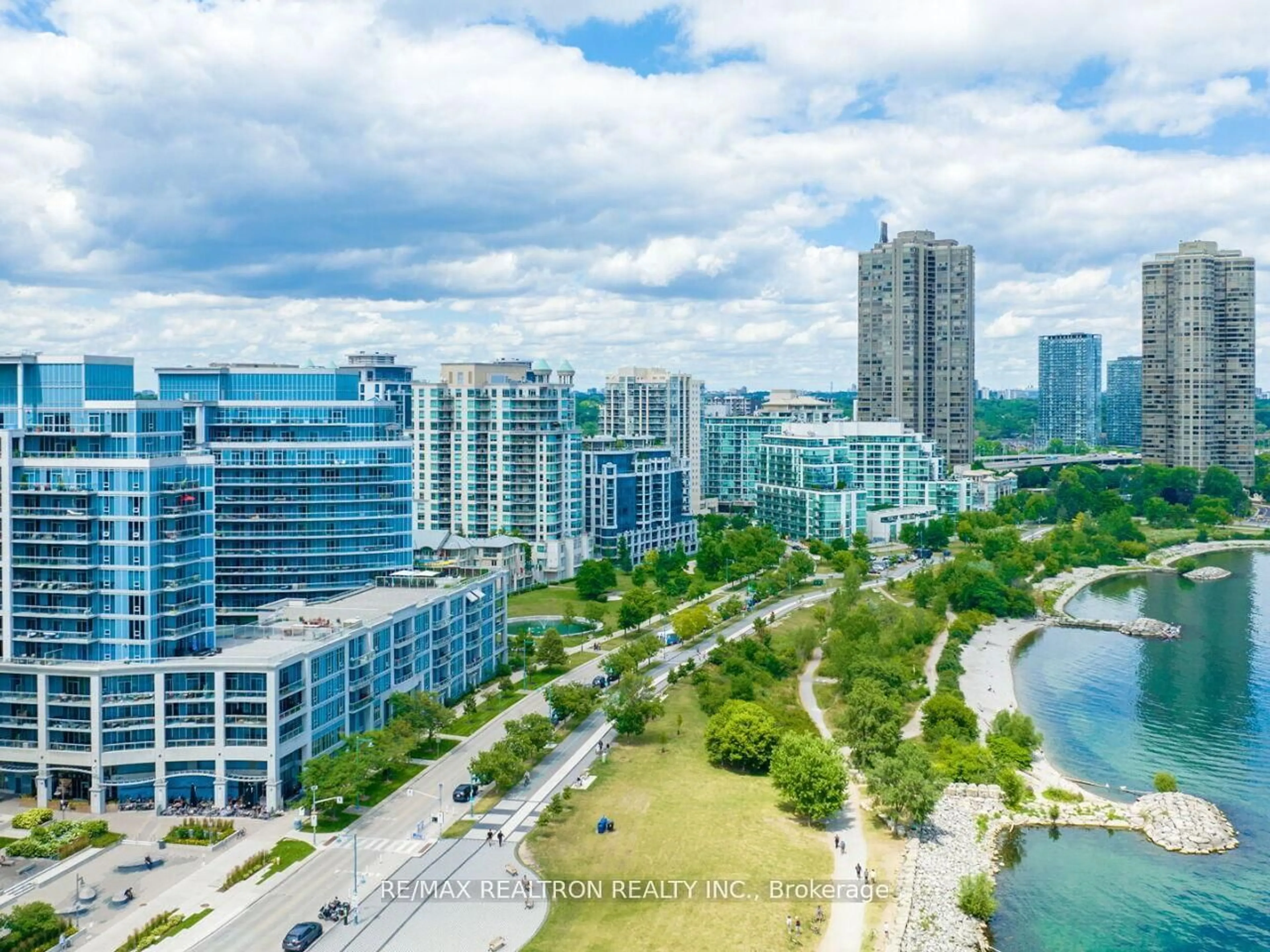A pic from outside/outdoor area/front of a property/back of a property/a pic from drone, city buildings view from balcony for 58 Marine Parade Dr #606, Toronto Ontario M8V 4G1