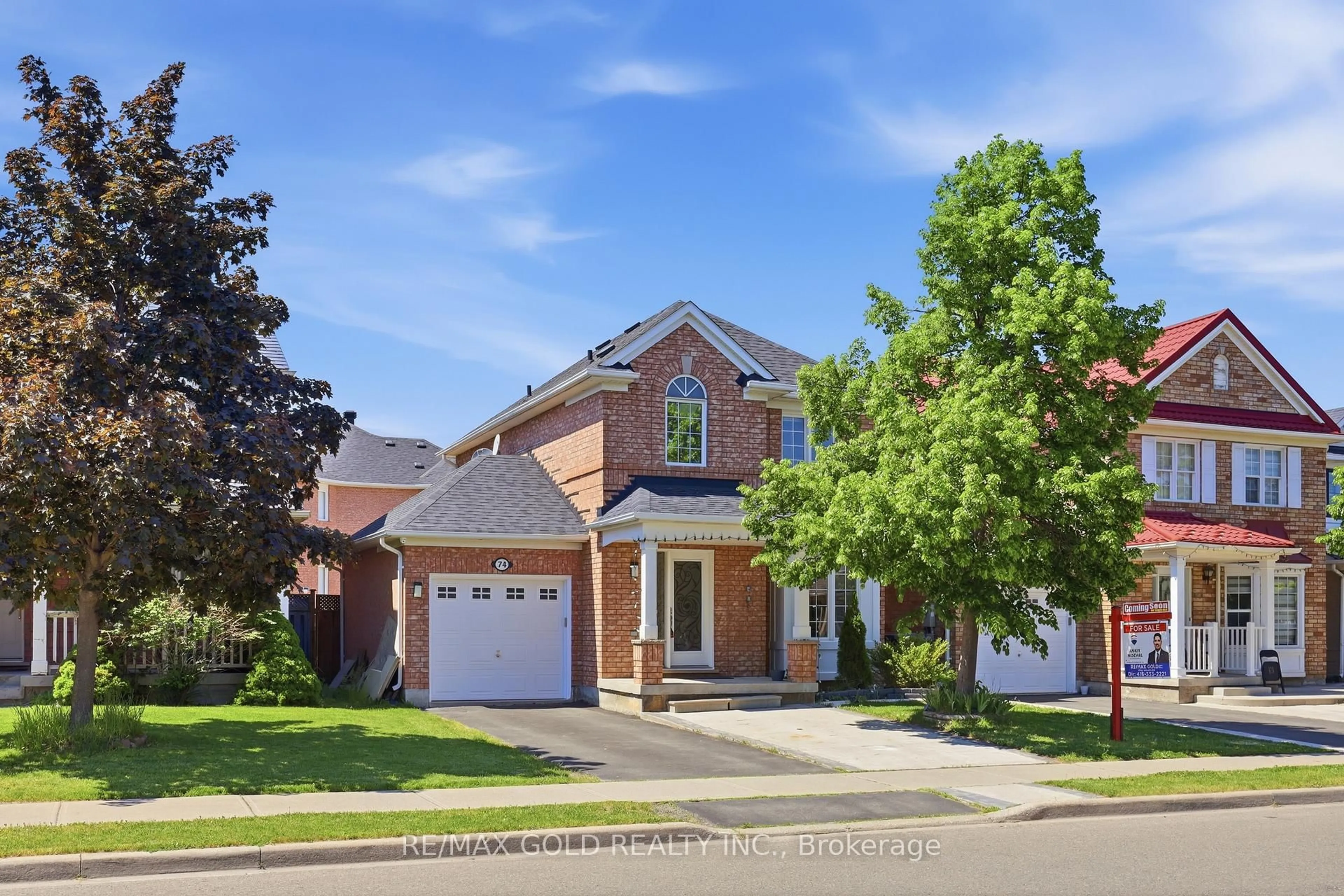 Home with brick exterior material, street for 74 Sugarhill Dr, Brampton Ontario L7A 3N2