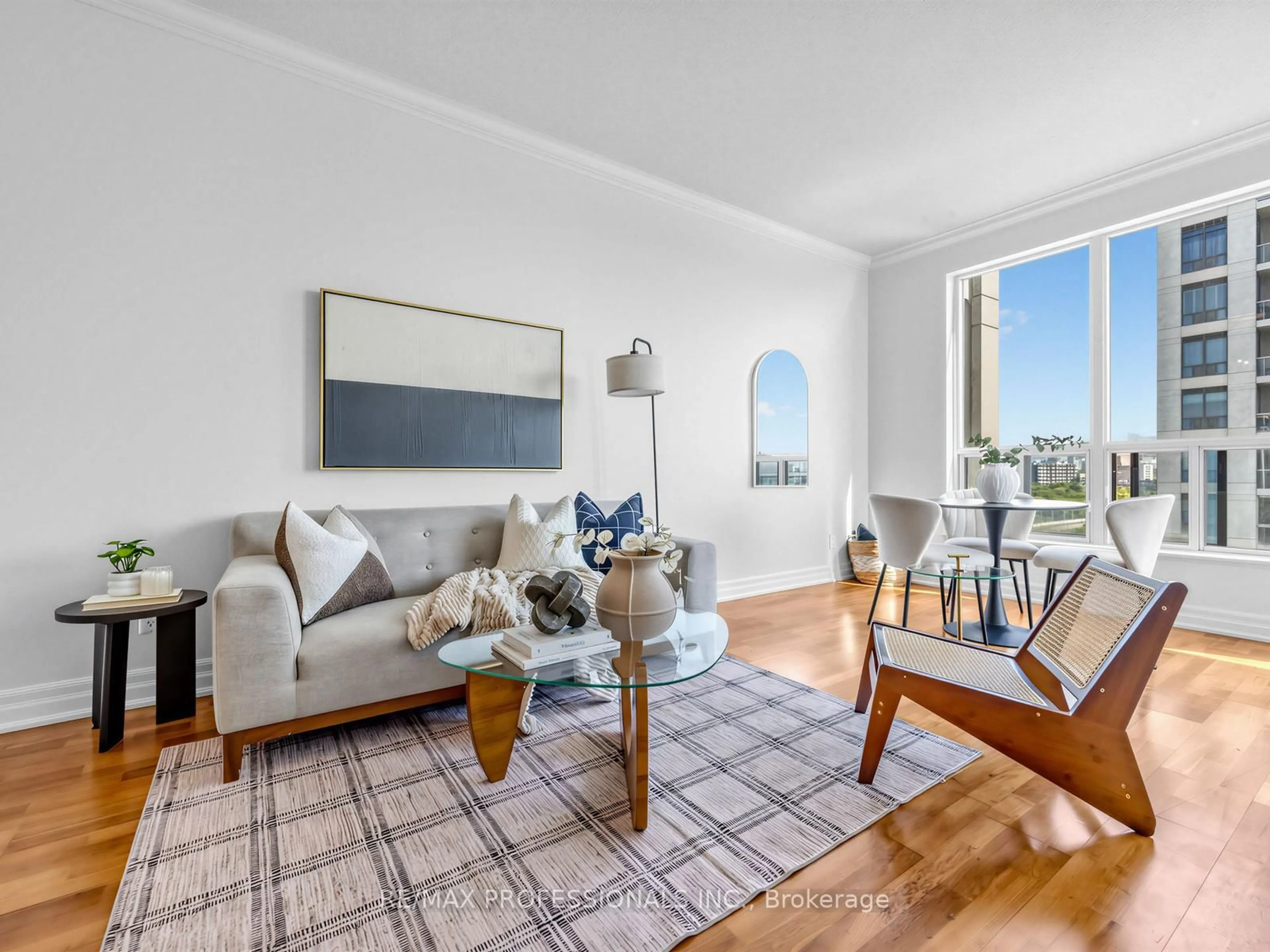 Living room with furniture, wood/laminate floor for 2087 Lake Shore Blvd #1202, Toronto Ontario M8V 4G3