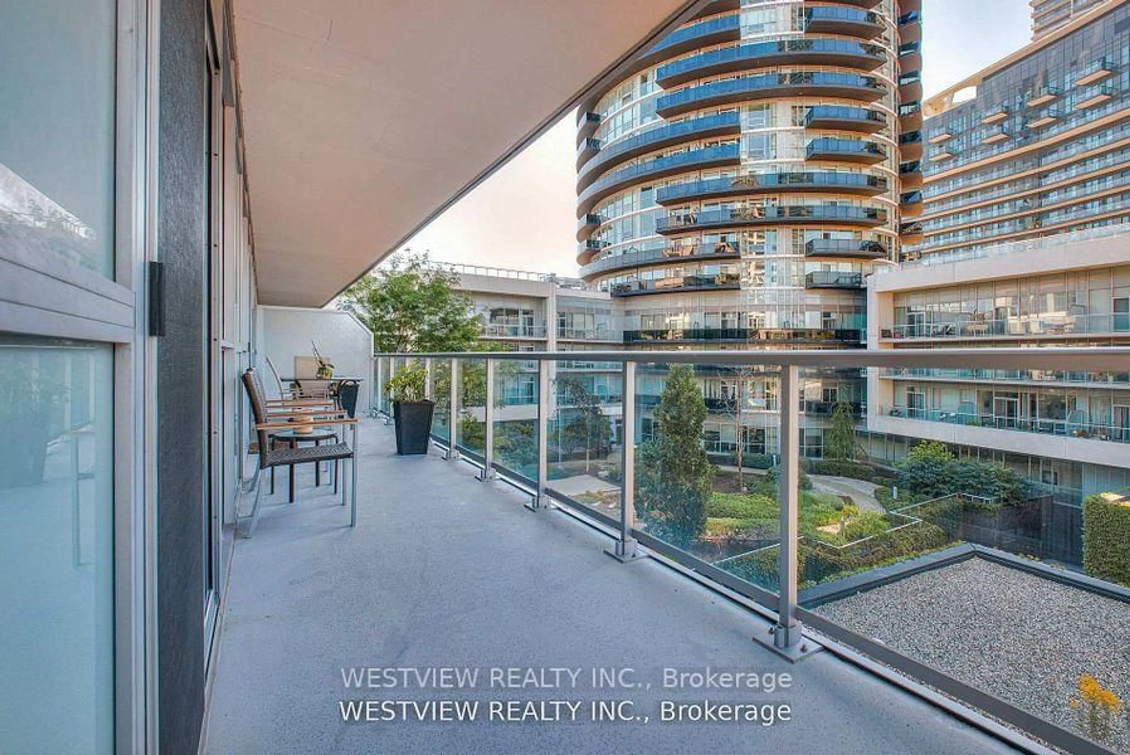 Balcony in the apartment, water/lake/river/ocean view for 80 Marine Parade Dr #311, Toronto Ontario M8V 0A3
