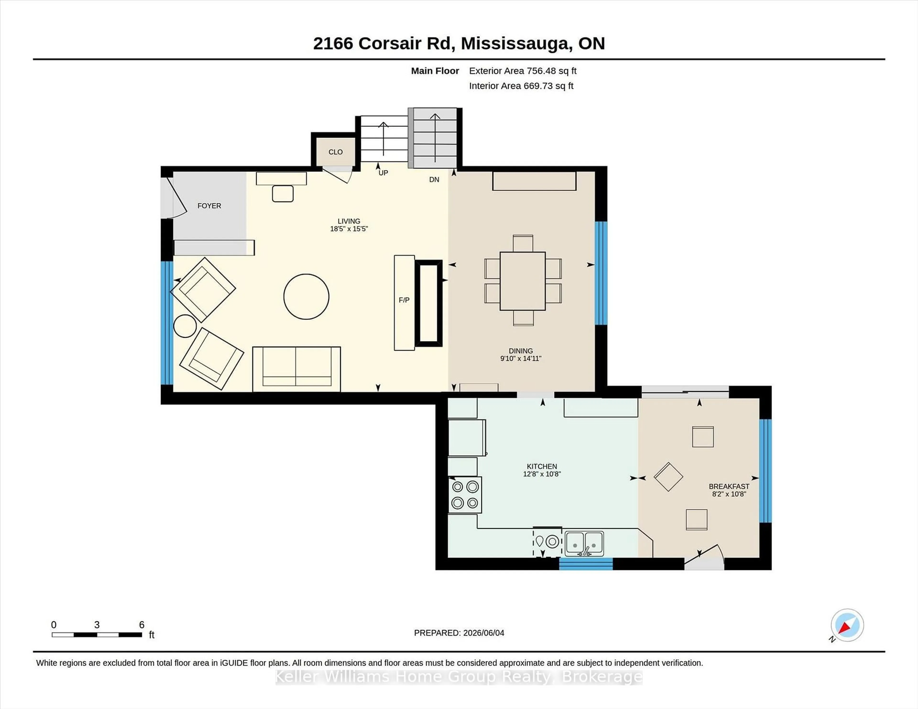 Floor plan for 2166 Corsair Rd, Mississauga Ontario L5A 2L8