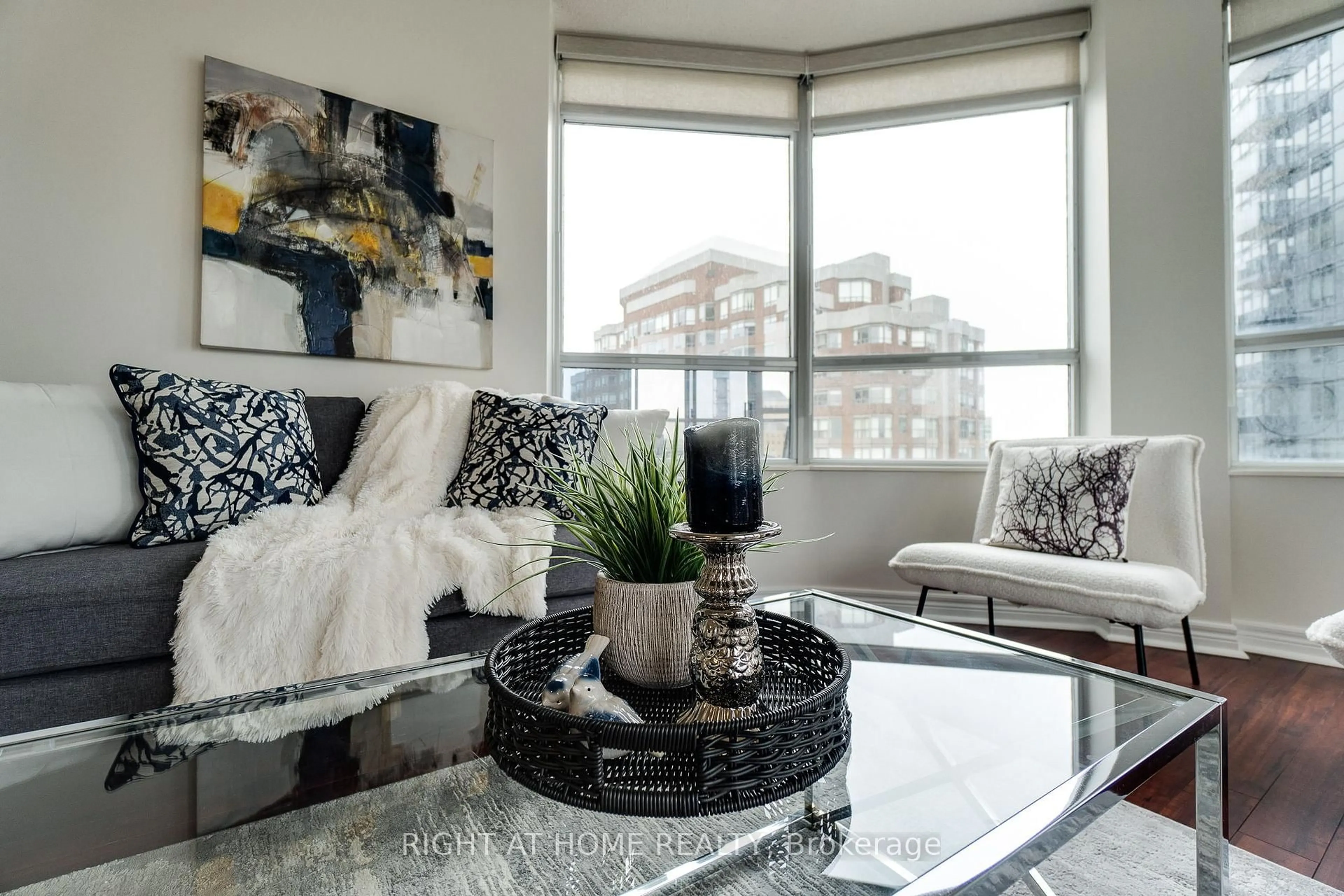 Living room with furniture, unknown for 310 Burnhamthorpe Rd #1713, Mississauga Ontario L5B 4P9
