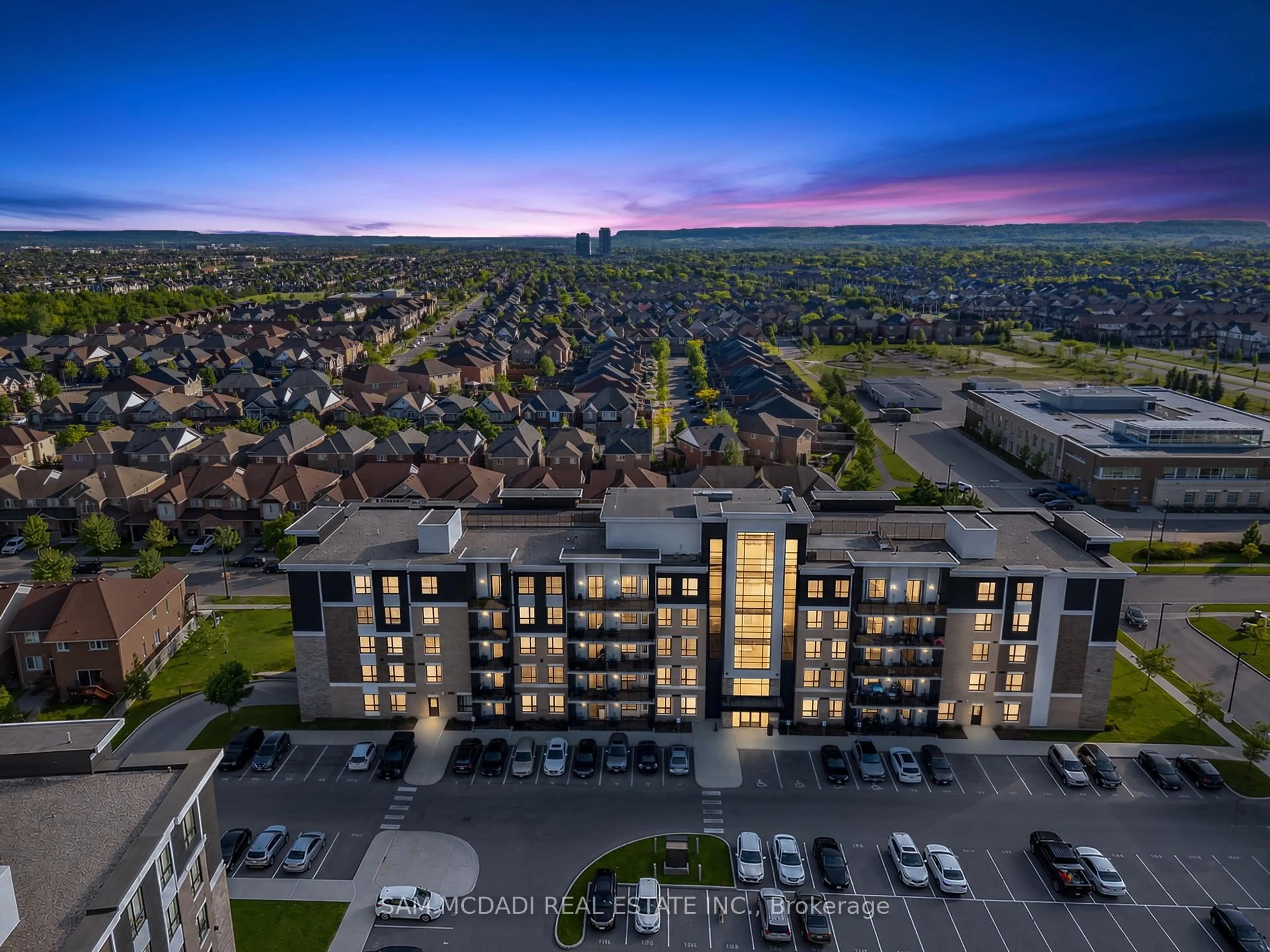 A pic from outside/outdoor area/front of a property/back of a property/a pic from drone, city buildings view from balcony for 650 Sauve St #314, Milton Ontario L9T 9A8