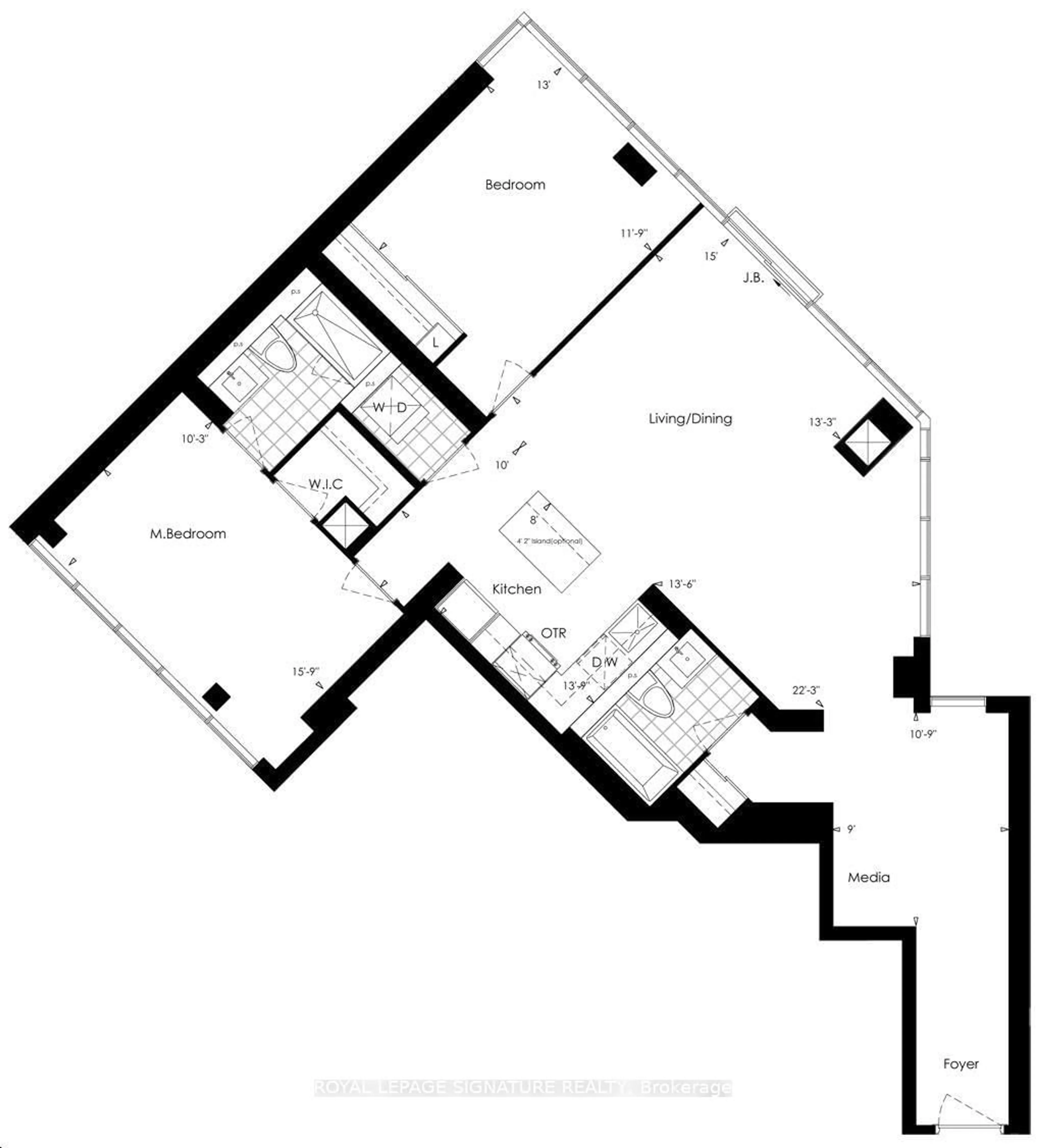 Floor plan for 4655 MetCalfe Ave #405B, Mississauga Ontario L5M 0Z7