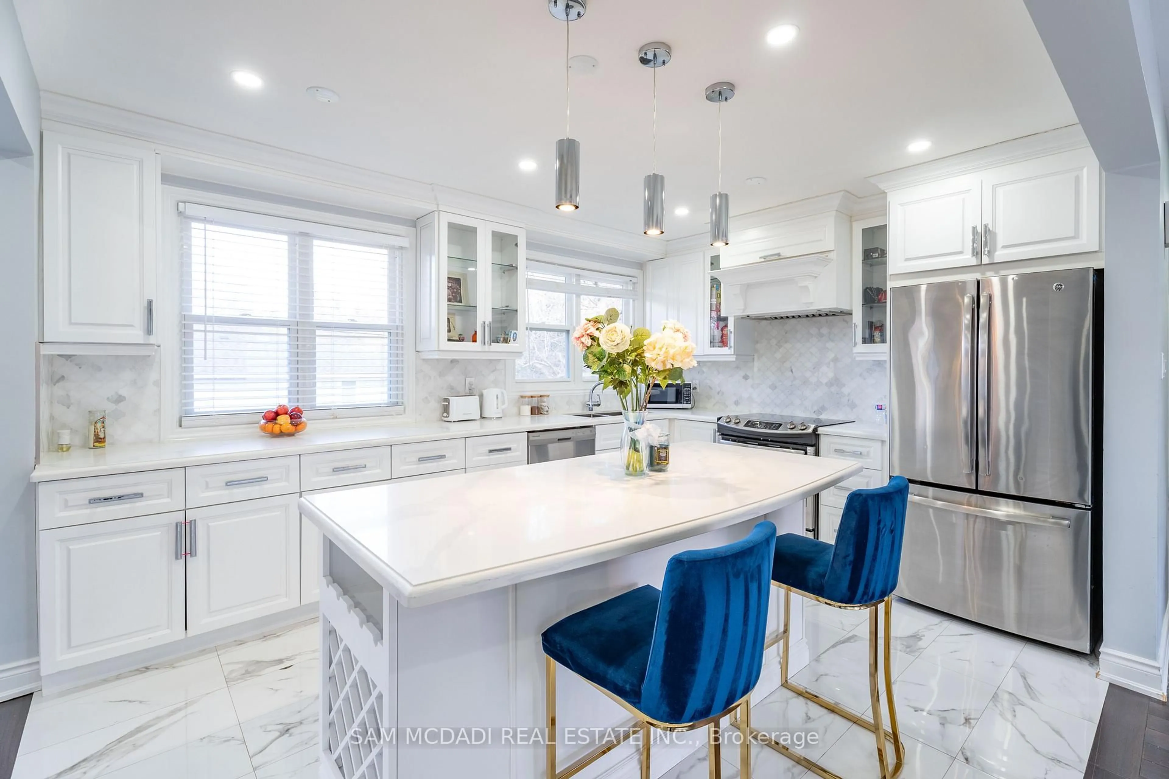 Contemporary kitchen, ceramic/tile floor for 54 Bearbury Dr, Toronto Ontario M9C 2G9
