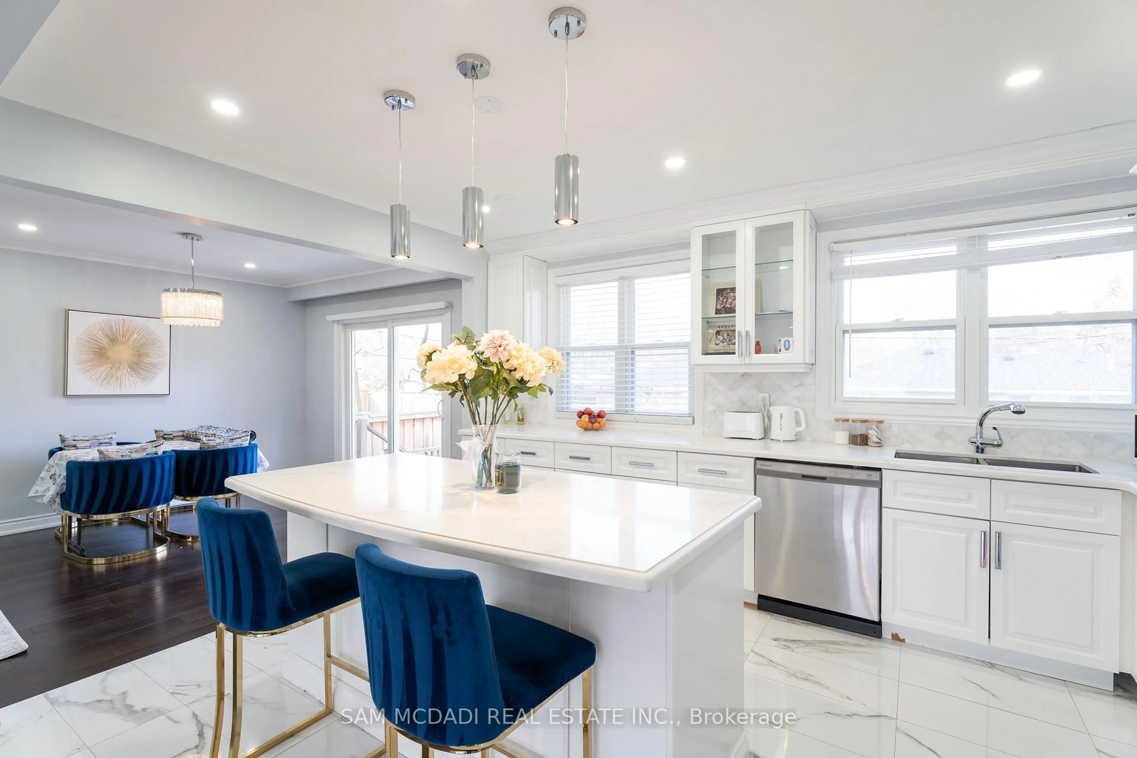Contemporary kitchen, ceramic/tile floor for 54 Bearbury Dr, Toronto Ontario M9C 2G9