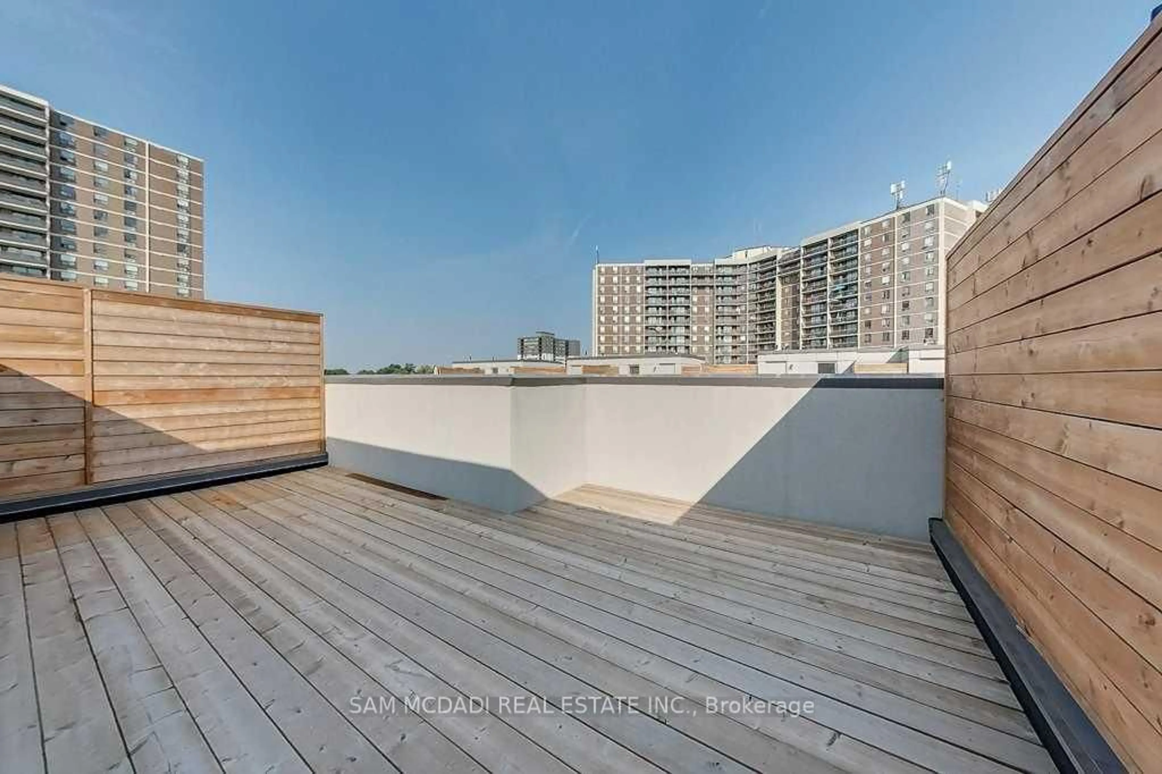 Balcony in the apartment, city buildings view from balcony for 22 Applewood Lane #33, Toronto Ontario M9C 2Z7