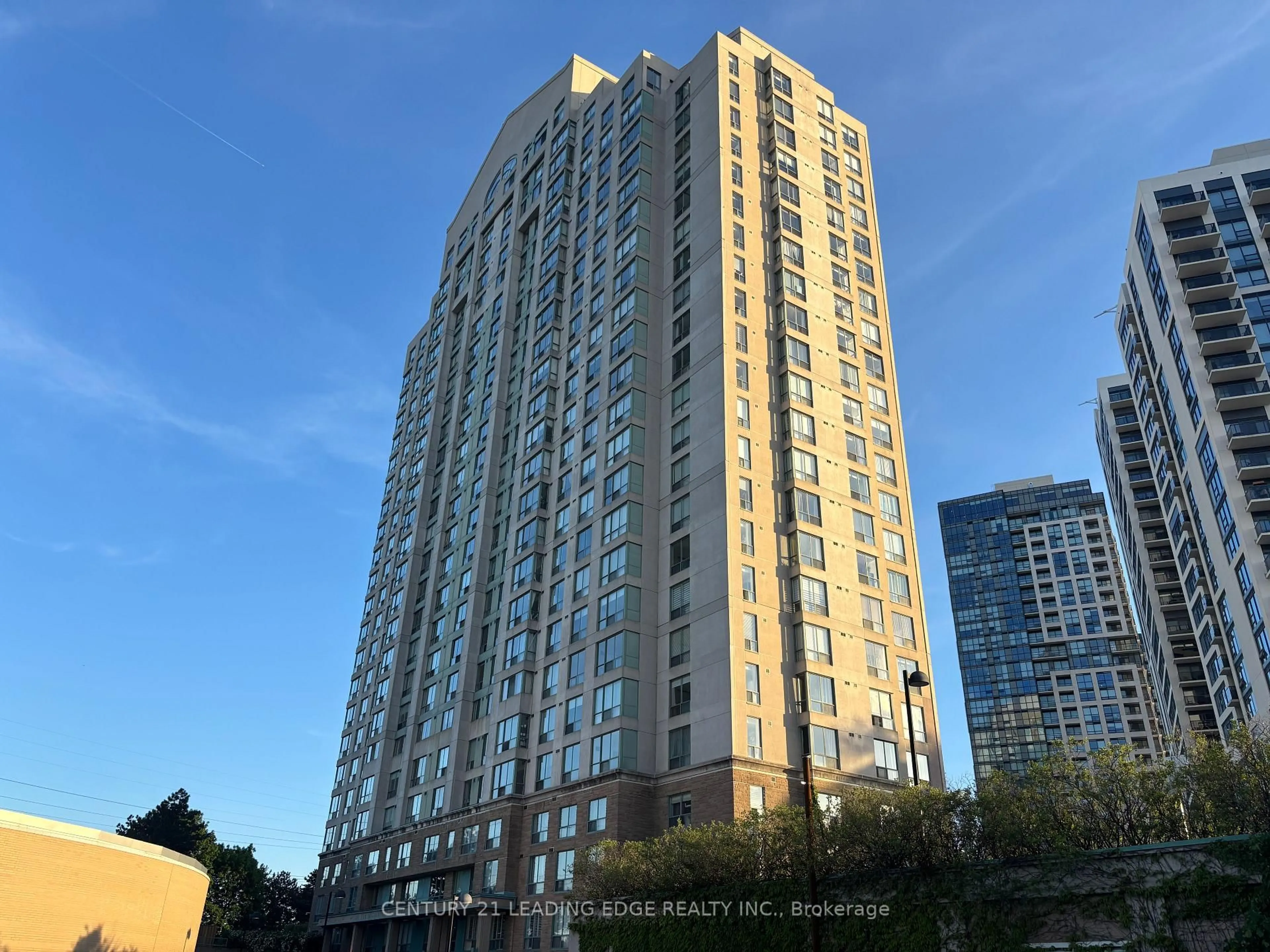 A pic from outside/outdoor area/front of a property/back of a property/a pic from drone, city buildings view from balcony for 101 Subway Cres #405, Toronto Ontario M9B 6K4