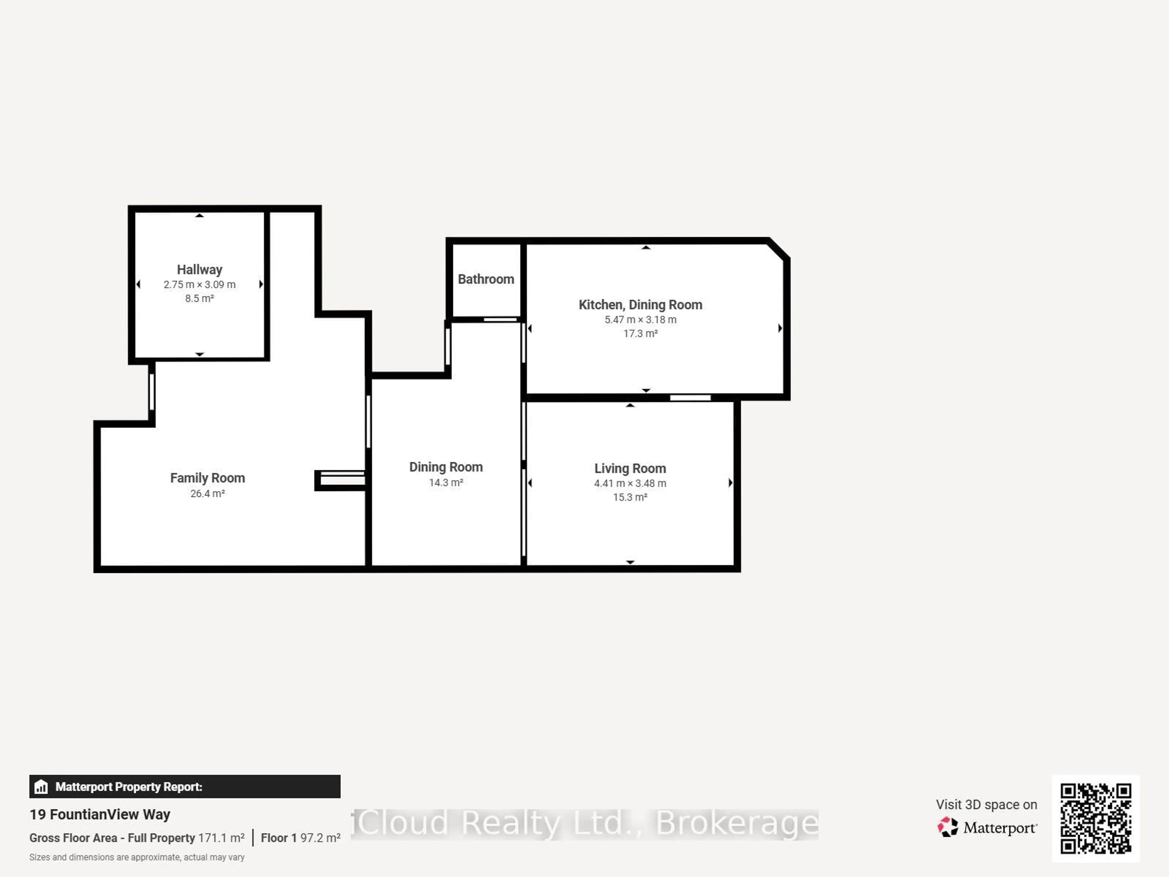 Floor plan for 19 Fountainview Way, Brampton Ontario L6S 6K4