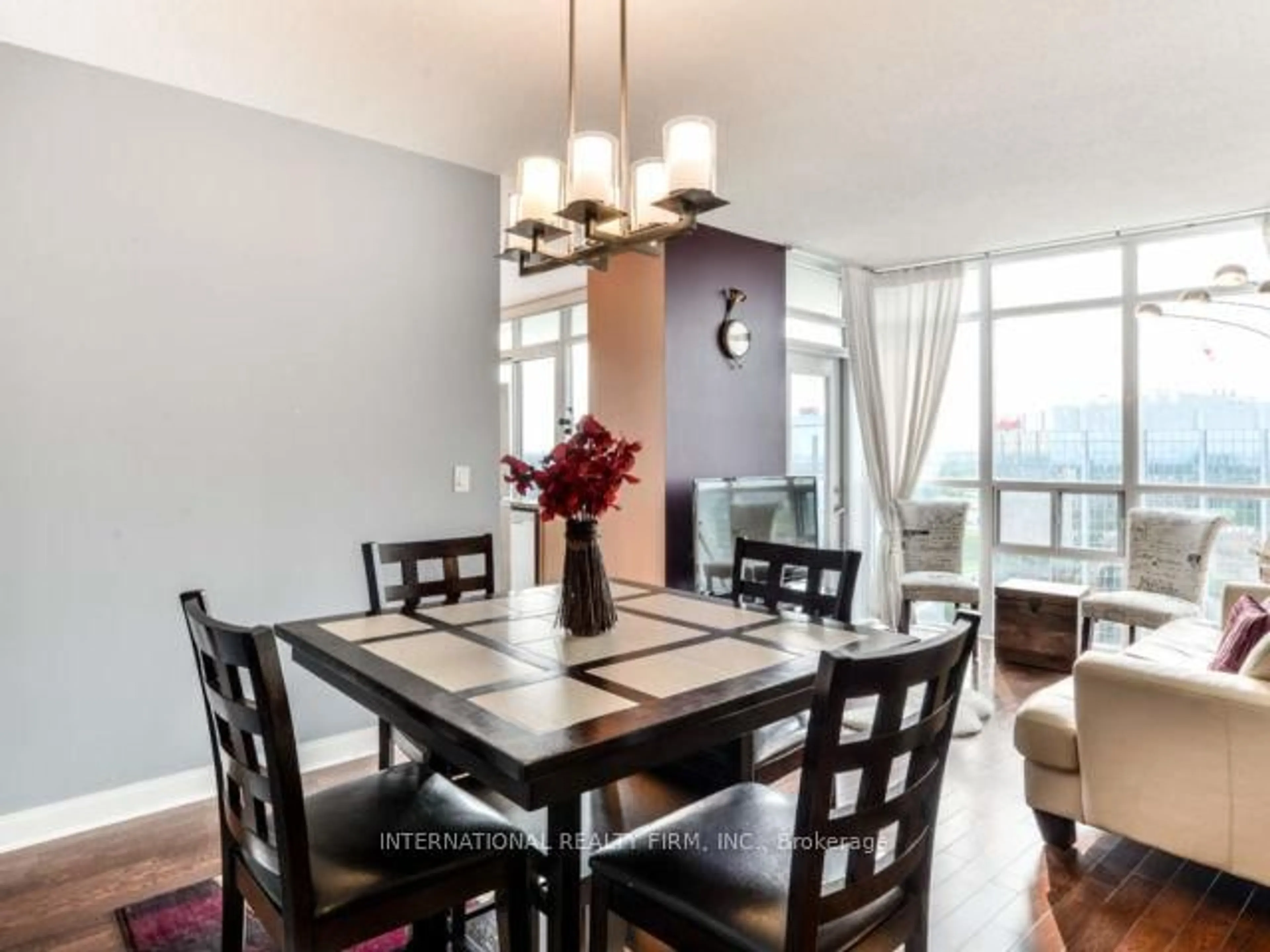 Dining room, wood/laminate floor for 80 Absolute Ave #2109, Mississauga Ontario L4Z 0A5