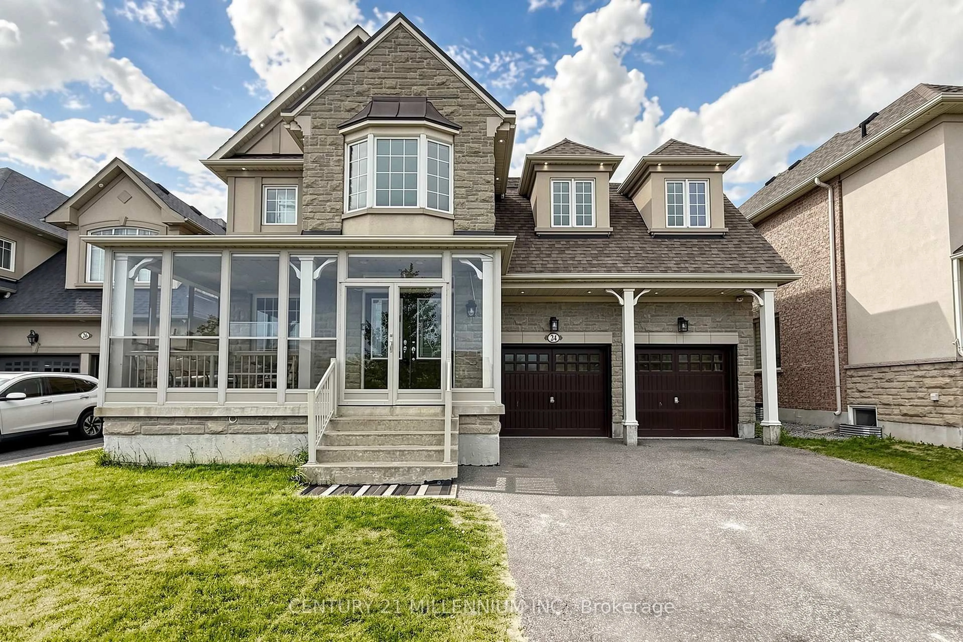 Home with brick exterior material, street for 24 Fanfare Pl, Brampton Ontario L6P 3E2