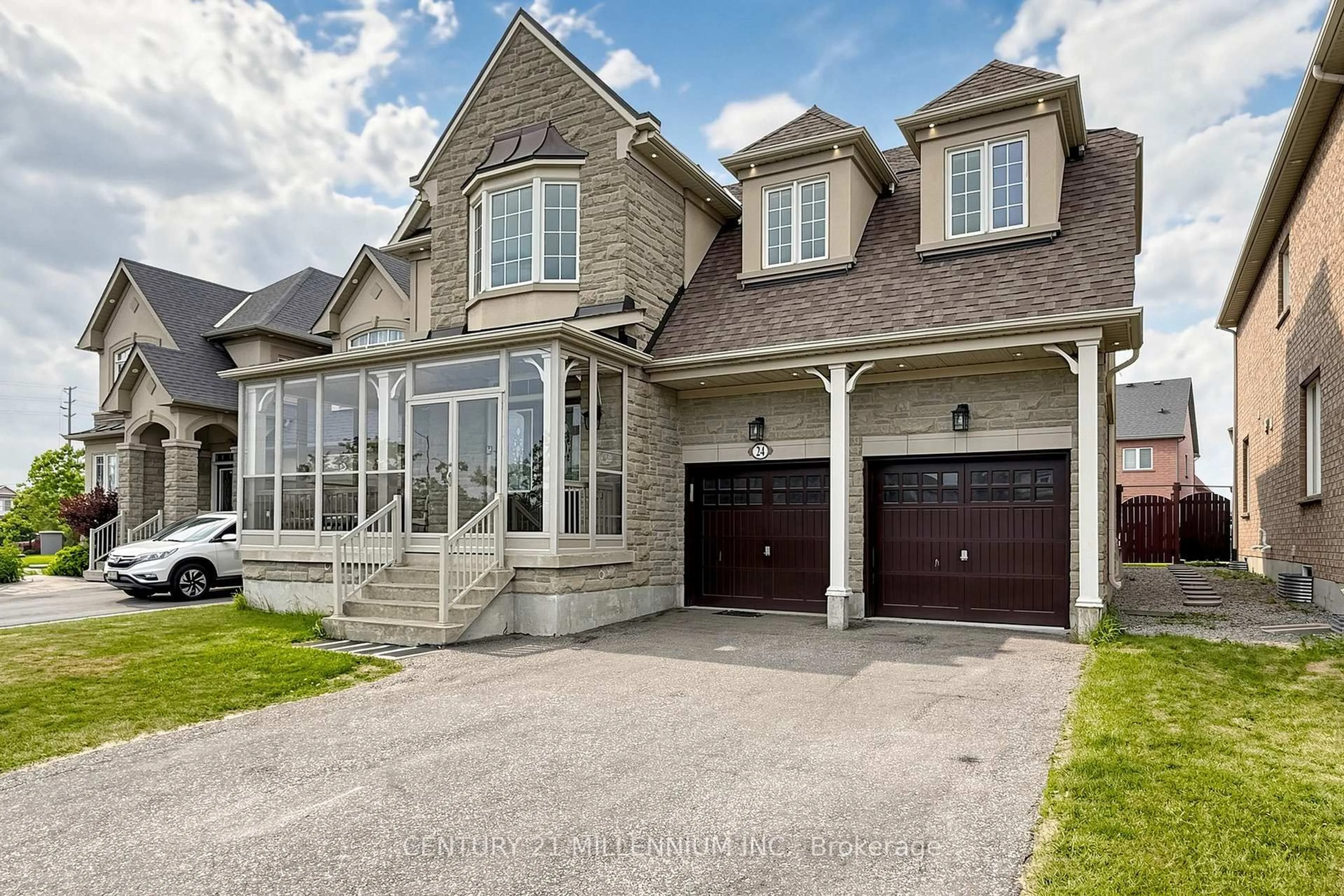 Home with brick exterior material, street for 24 Fanfare Pl, Brampton Ontario L6P 3E2