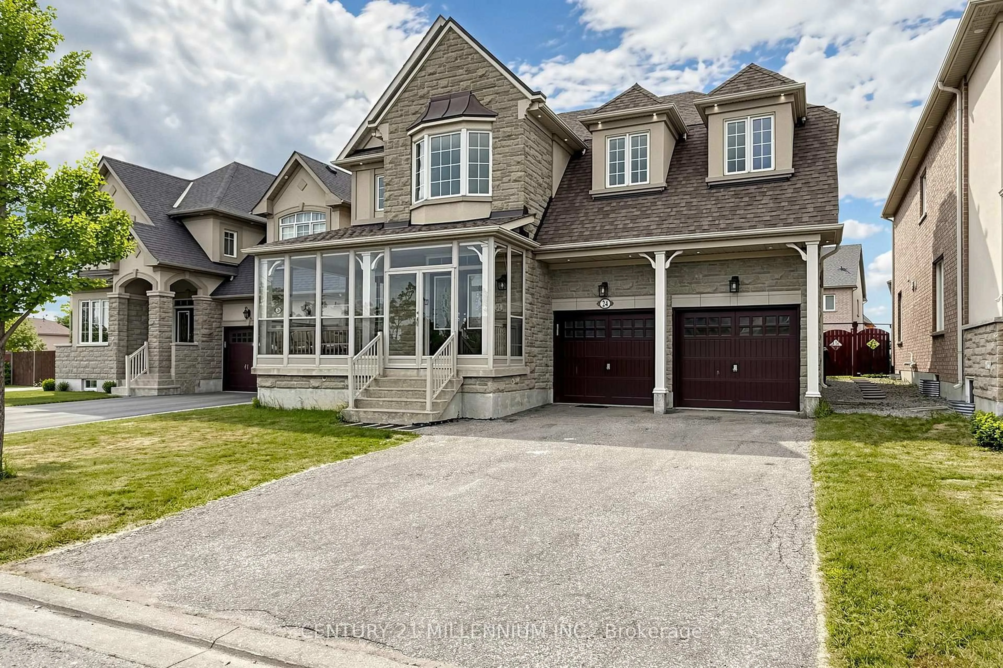 Home with brick exterior material, street for 24 Fanfare Pl, Brampton Ontario L6P 3E2