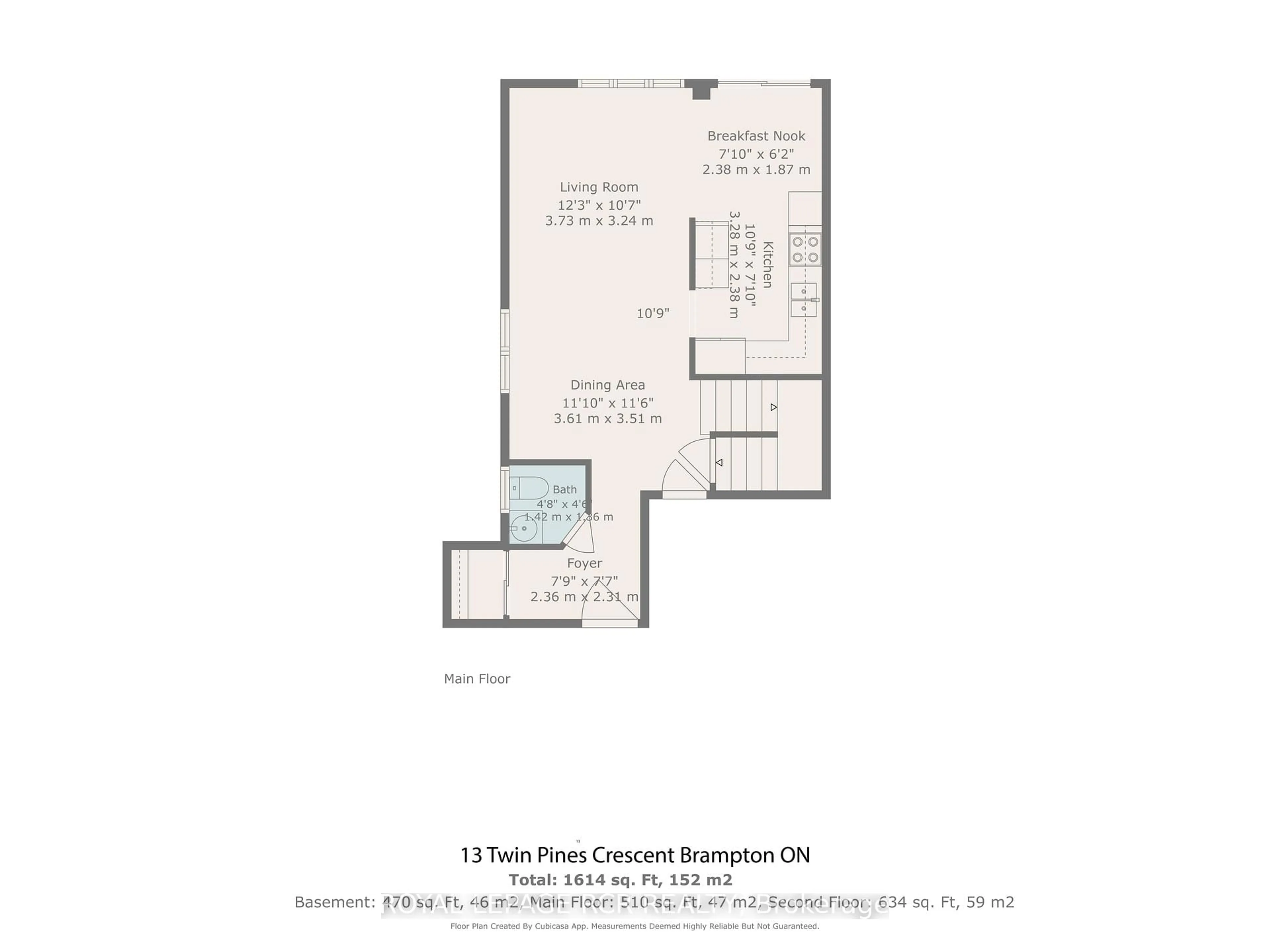 Floor plan for 13 Twin Pines Cres, Brampton Ontario L7A 1M6