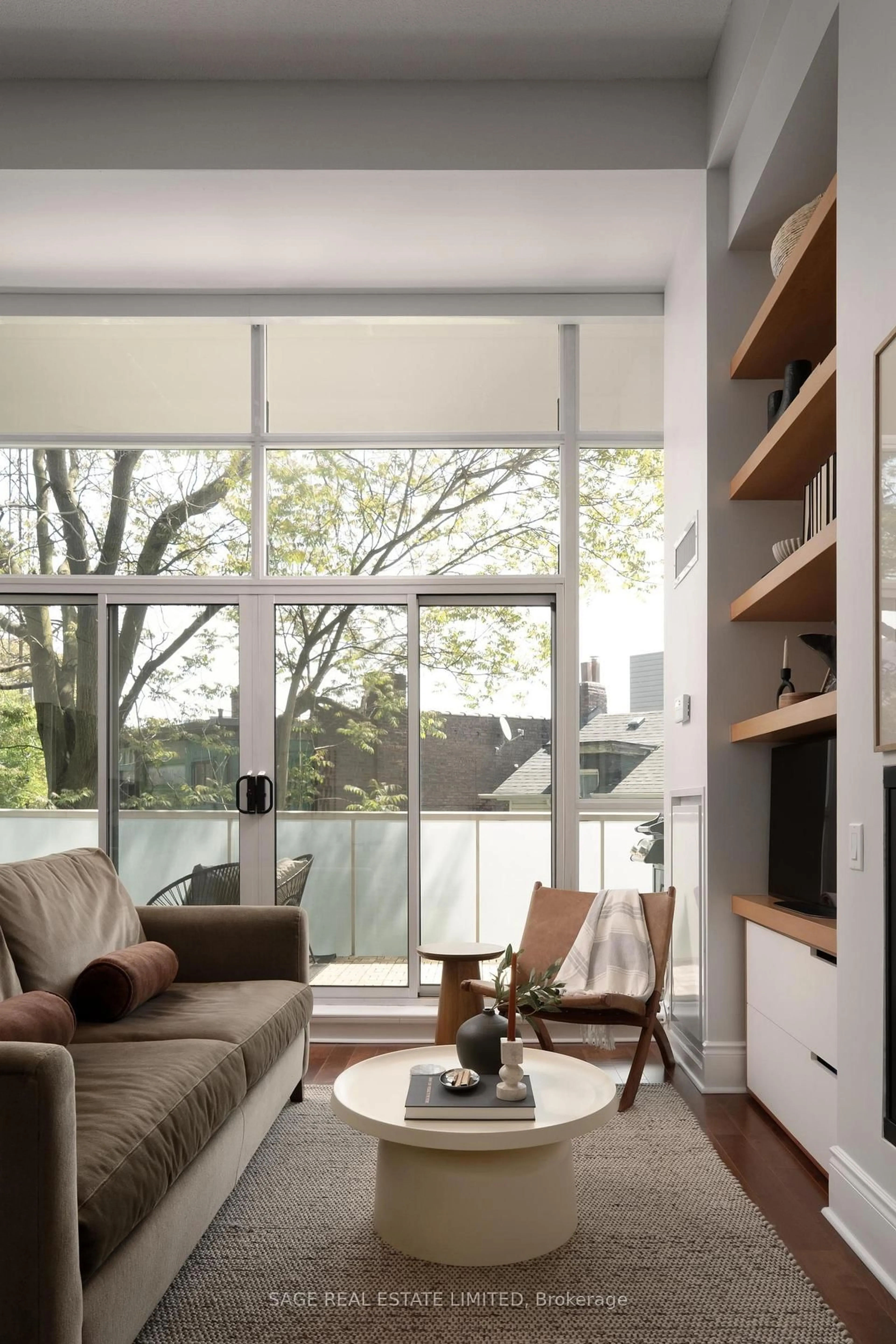 Living room with furniture, wood/laminate floor for 437 Roncesvalles Ave #210, Toronto Ontario M6R 3B9